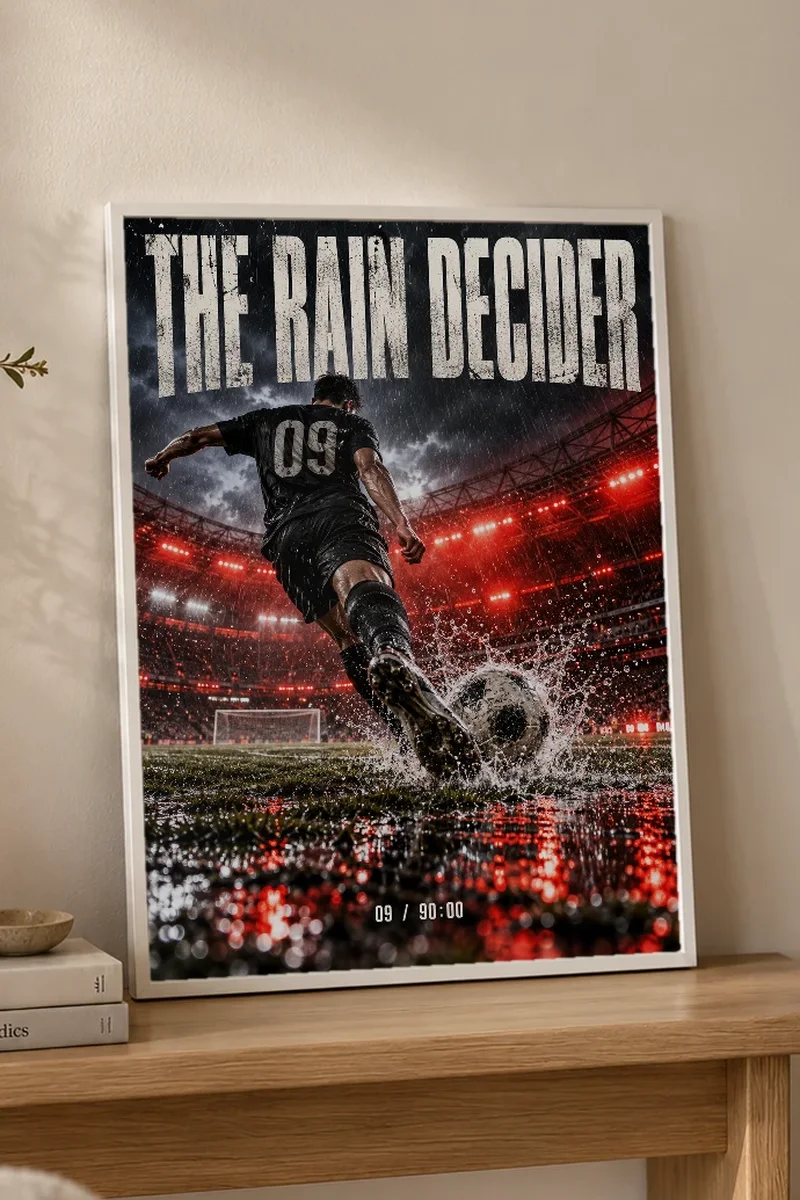 "The Rain Decider" Premium Wooden Framed Poster - the graphic up close