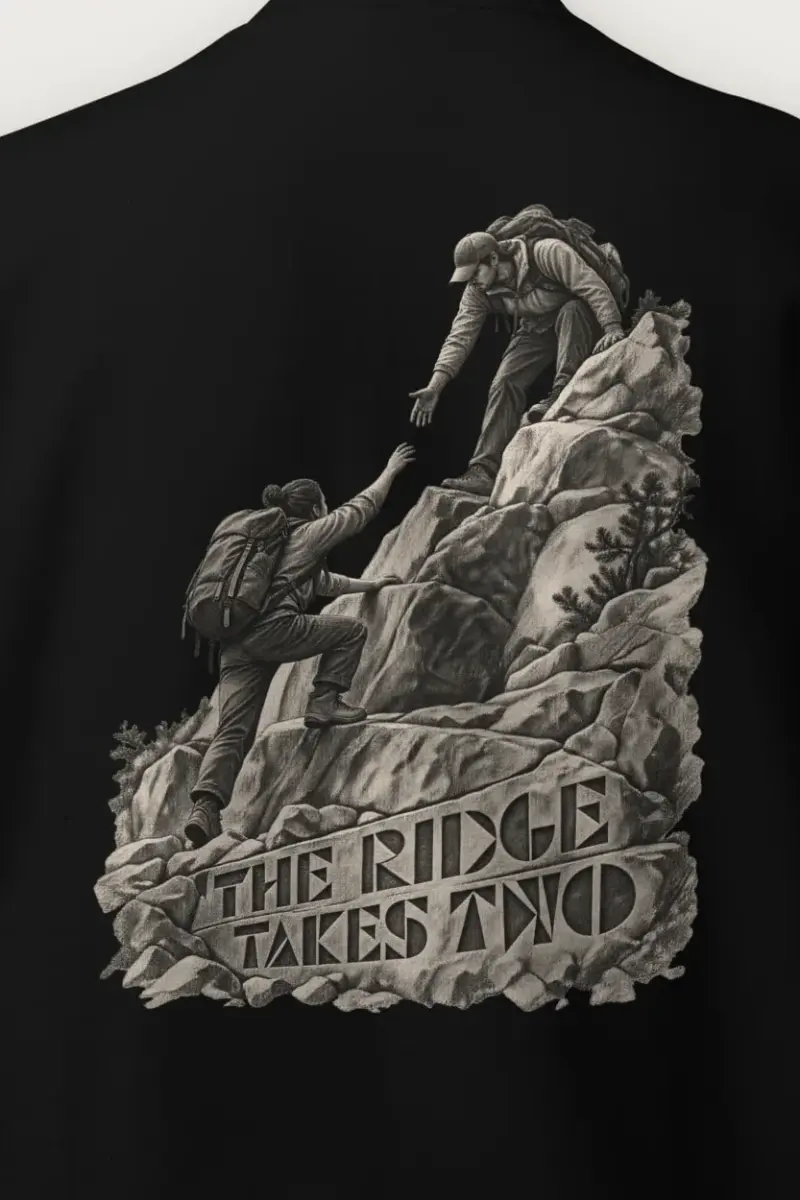 "The Ridge Takes Two" Heavy Blend Unisex Crewneck Sweatshirt - the graphic up close
