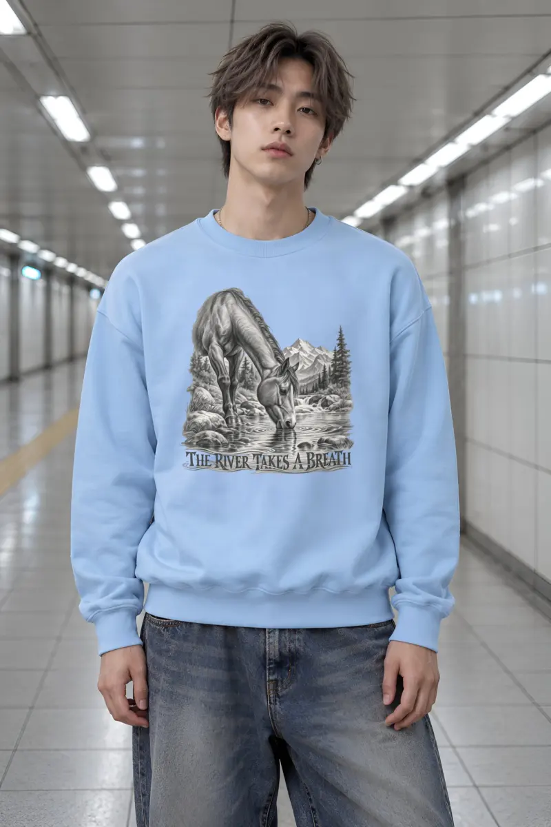 "The River Takes a Breath" Heavy Blend Unisex Crewneck Sweatshirt