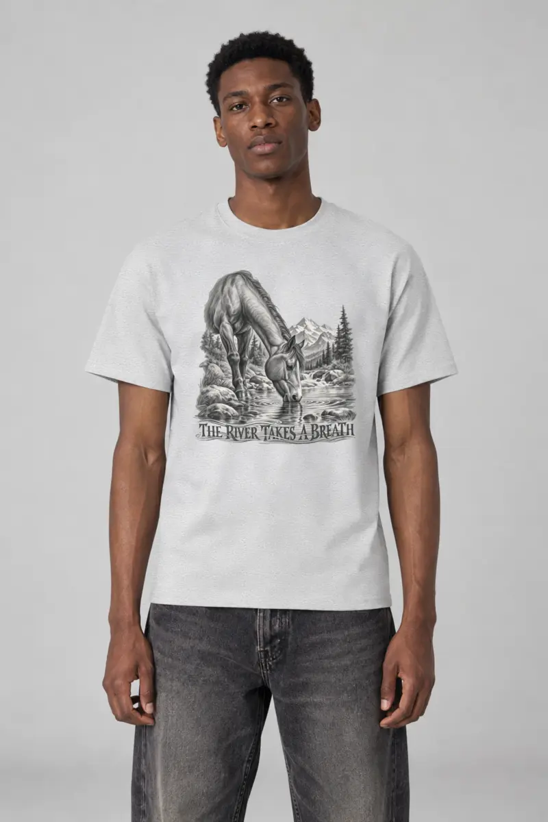 "The River Takes a Breath" Heavyweight Unisex Crewneck T-shirt