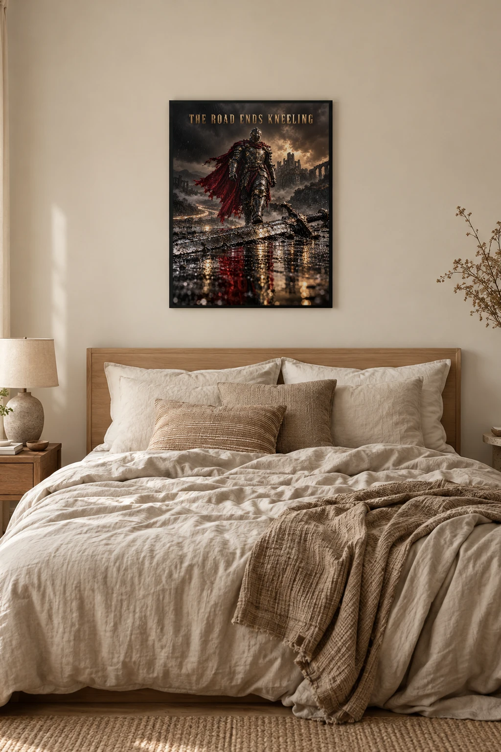 "The Road Ends Kneeling" Premium Wooden Framed Poster