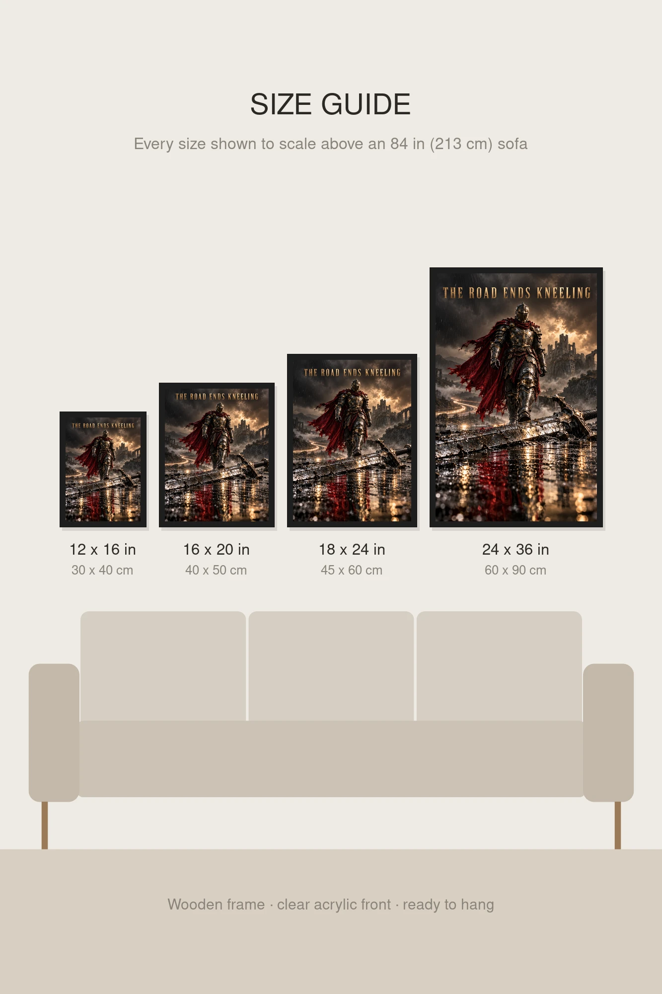 "The Road Ends Kneeling" Premium Wooden Framed Poster