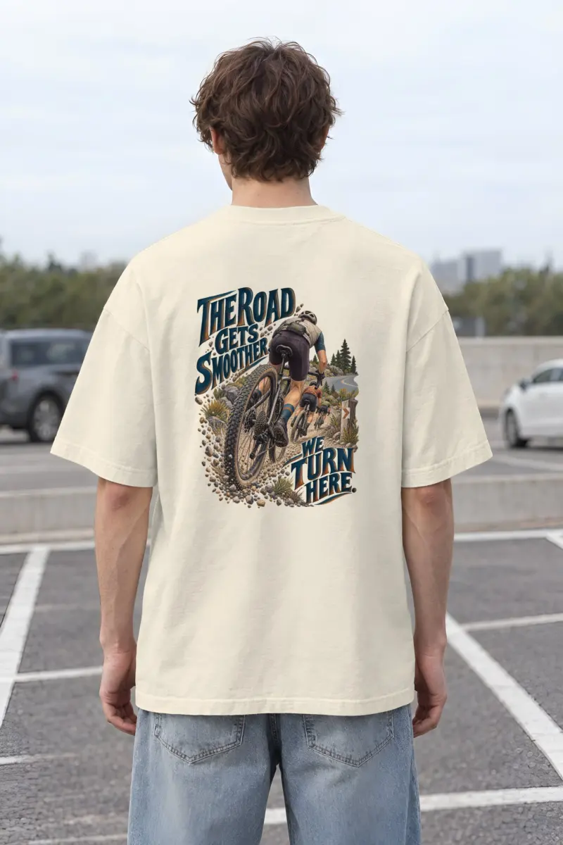 "The Road Gets Smoother" Unisex Oversized Heavyweight Crewneck T-Shirt