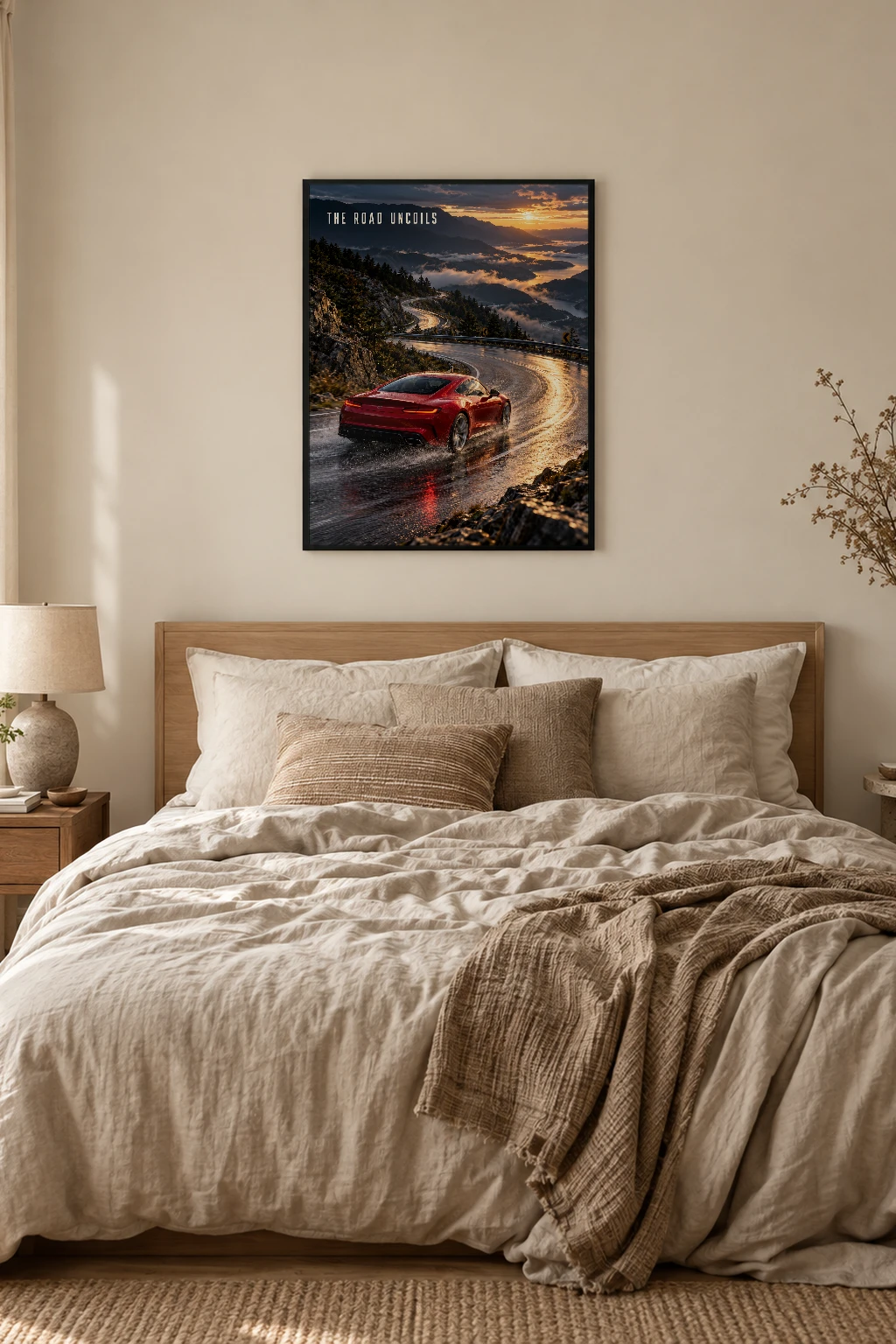 "The Road Uncoils" Premium Wooden Framed Poster