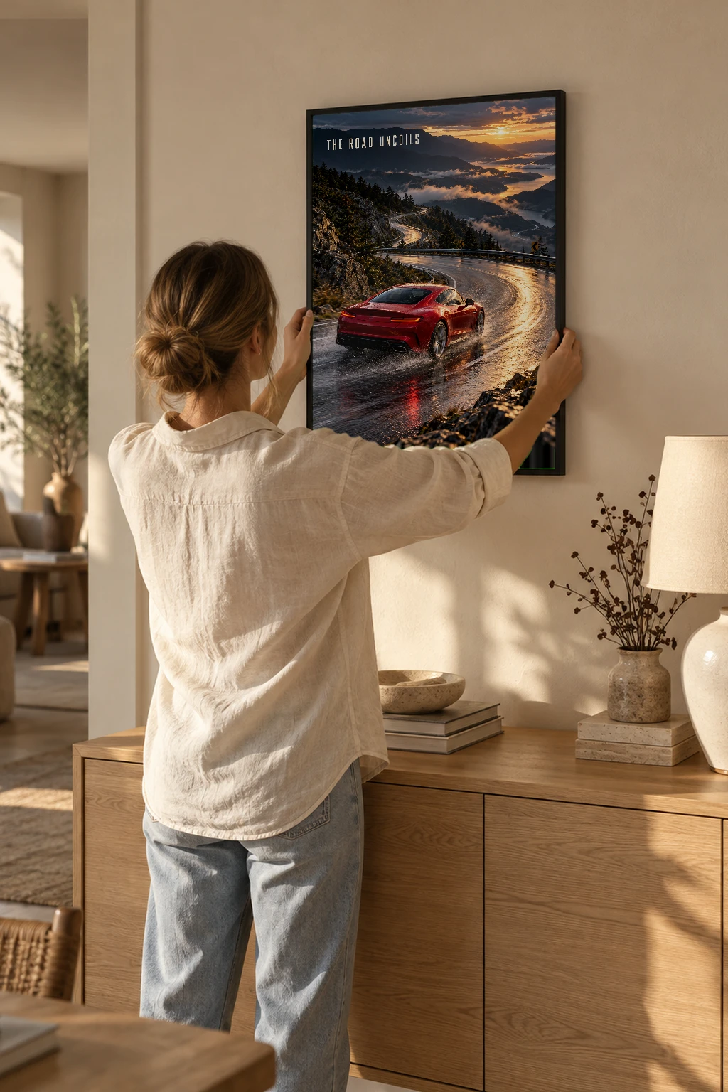 "The Road Uncoils" Premium Wooden Framed Poster