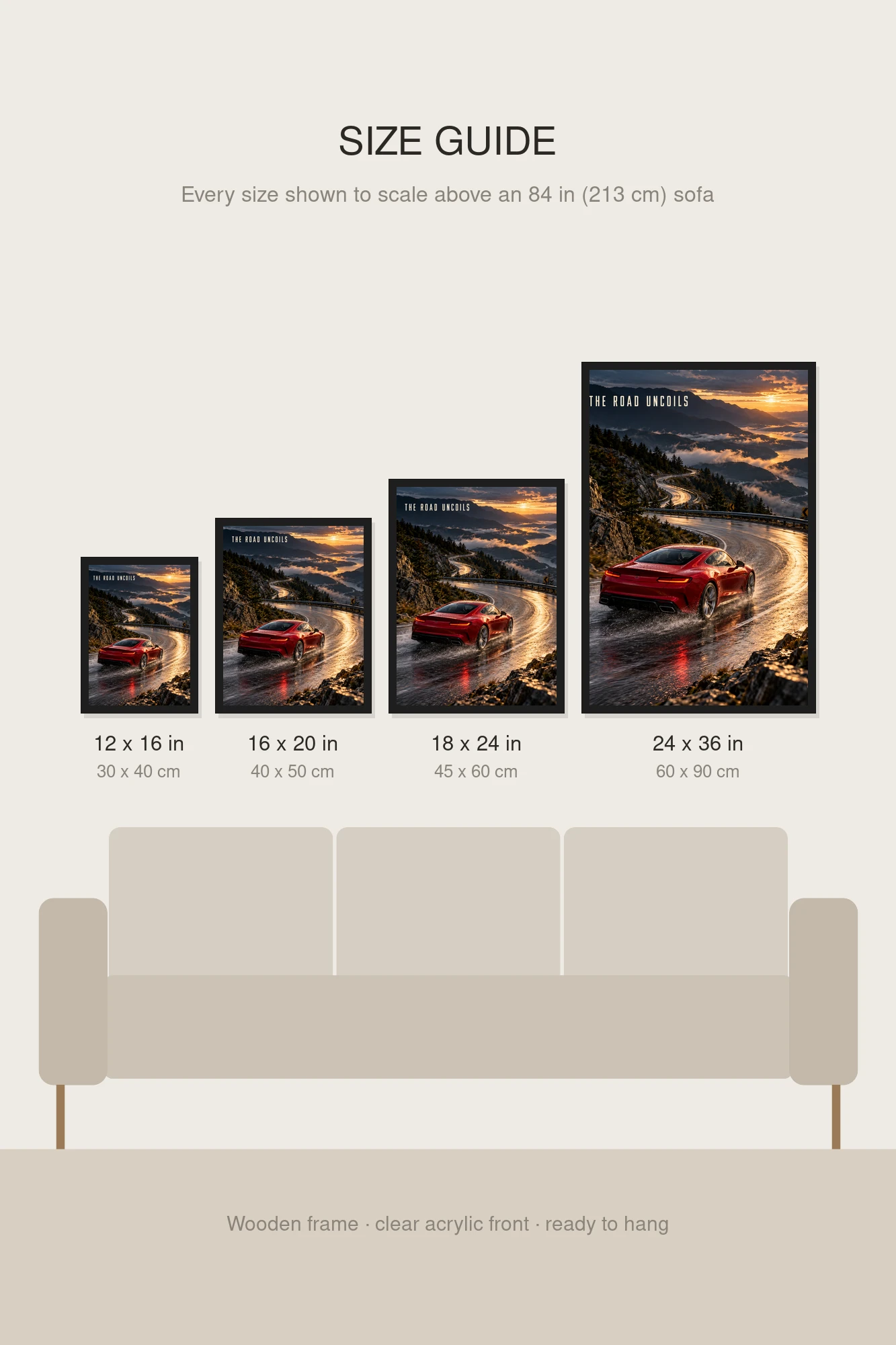 "The Road Uncoils" Premium Wooden Framed Poster