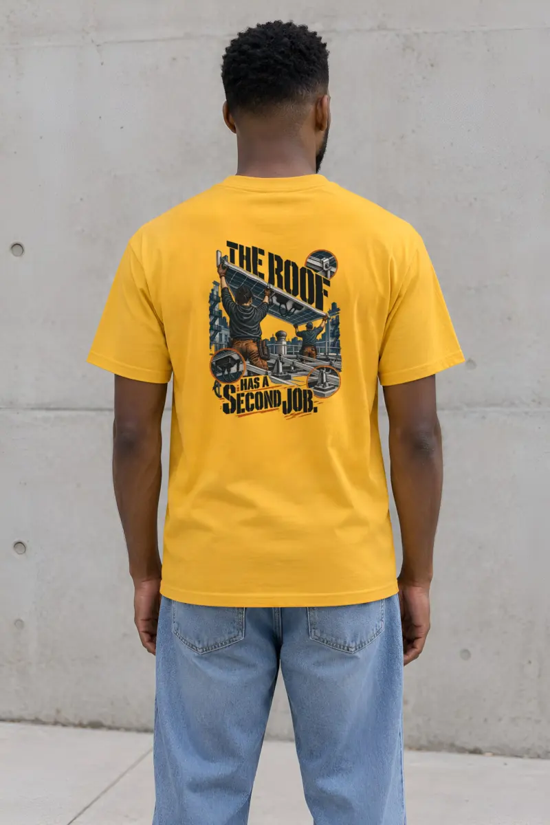 “The Roof Has a Second Job” Heavyweight Unisex Crewneck T-shirt