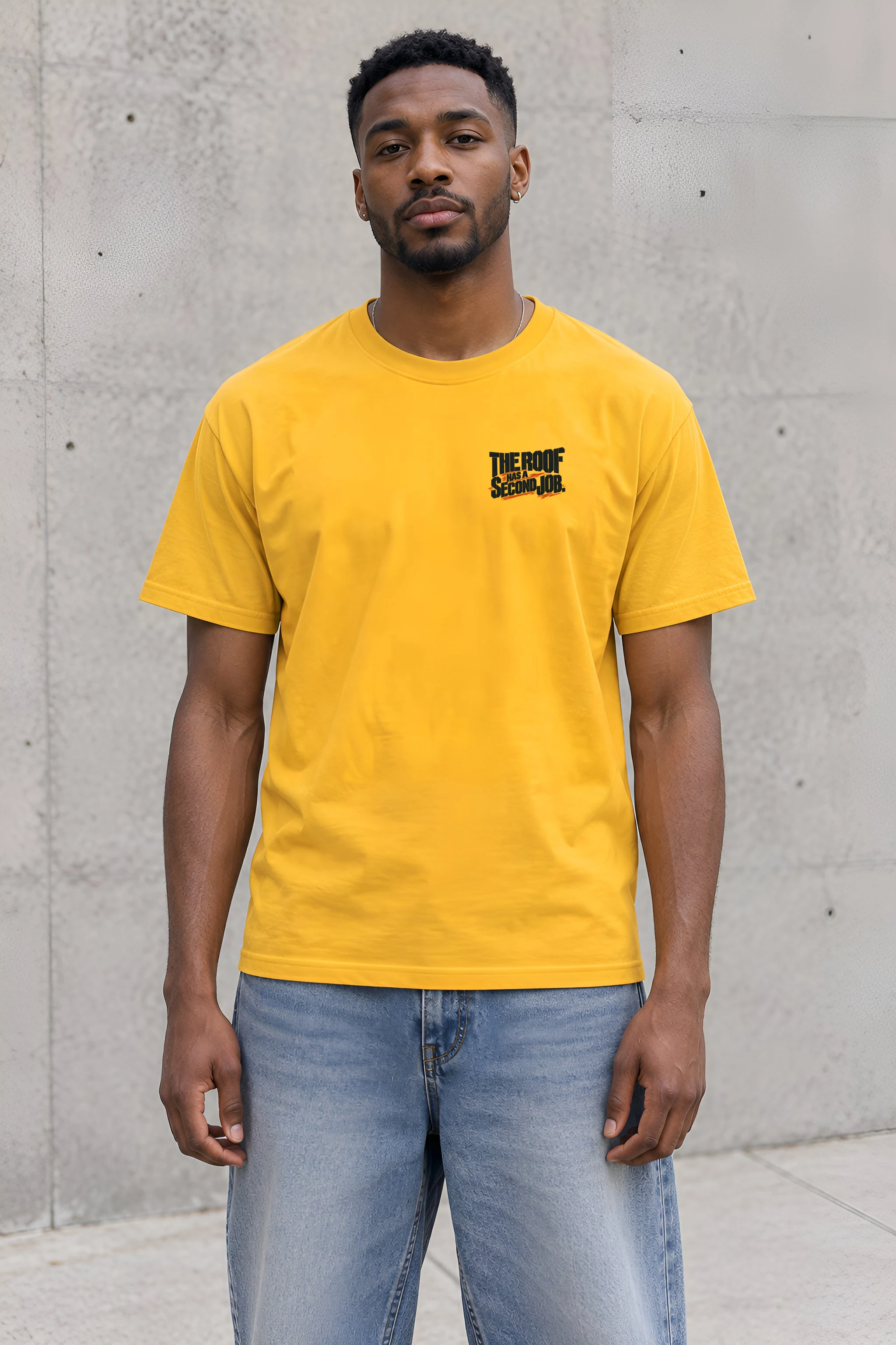 "The Roof Has a Second Job" Heavyweight Unisex Crewneck T-shirt