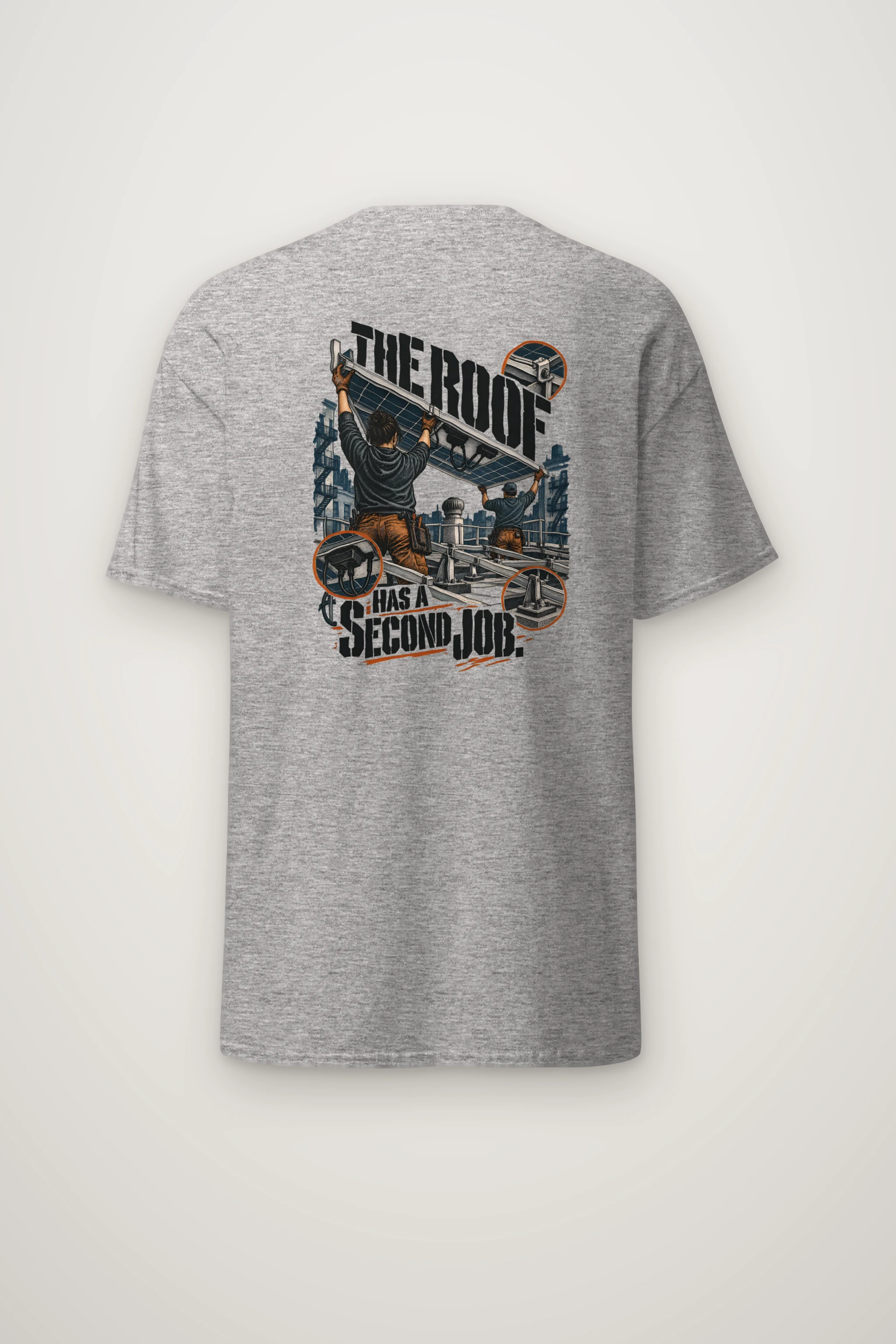 "The Roof Has a Second Job" Heavyweight Unisex Crewneck T-shirt