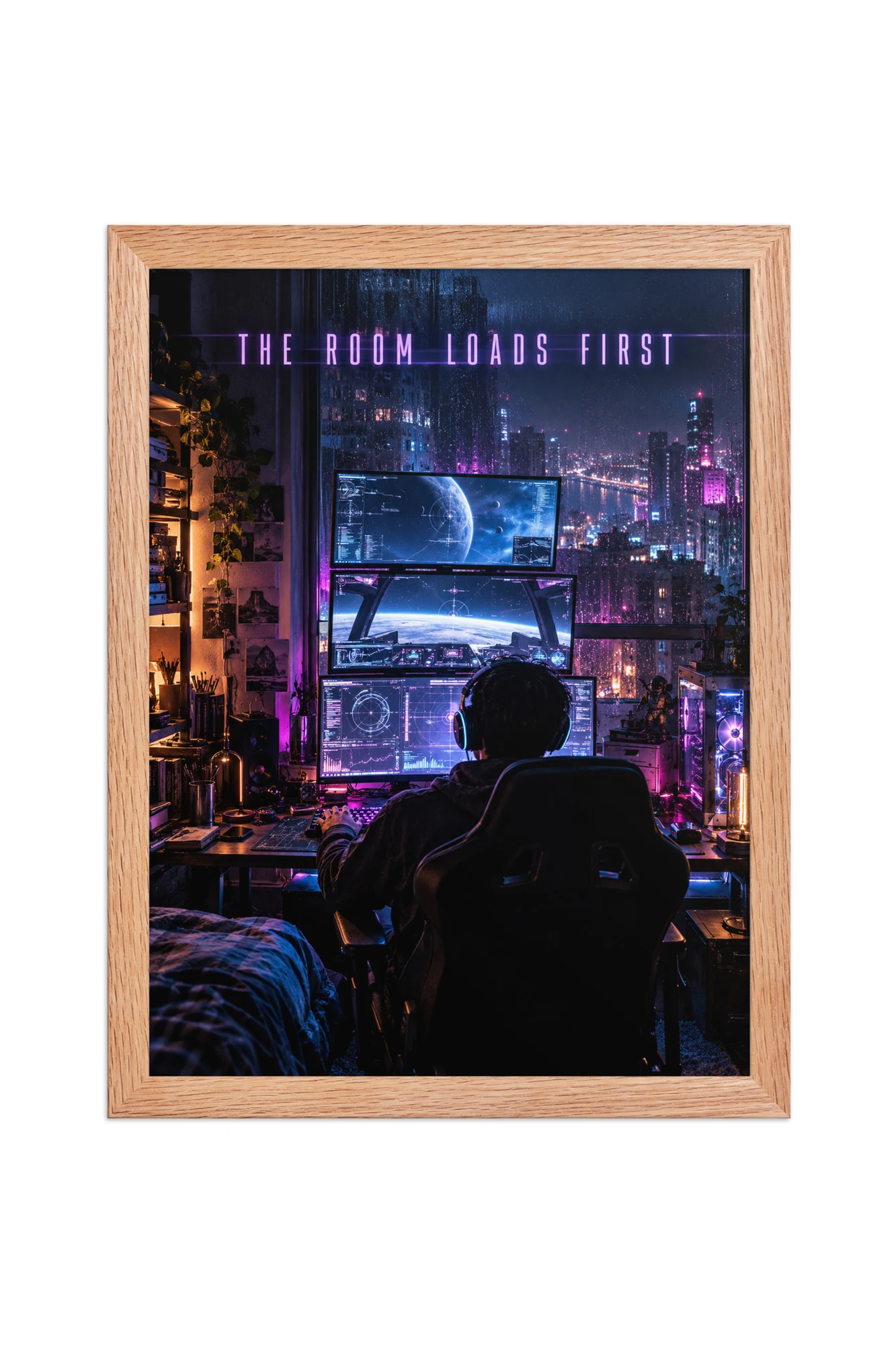 "The Room Loads First" Premium Wooden Framed Poster