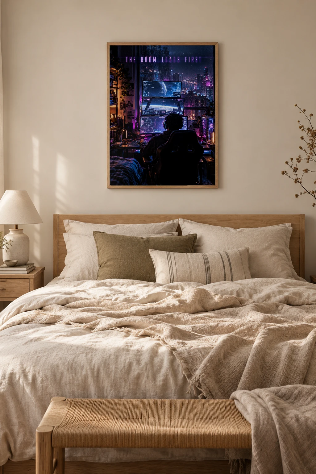 "The Room Loads First" Premium Wooden Framed Poster