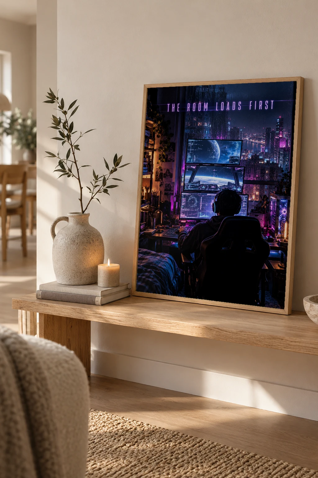 "The Room Loads First" Premium Wooden Framed Poster