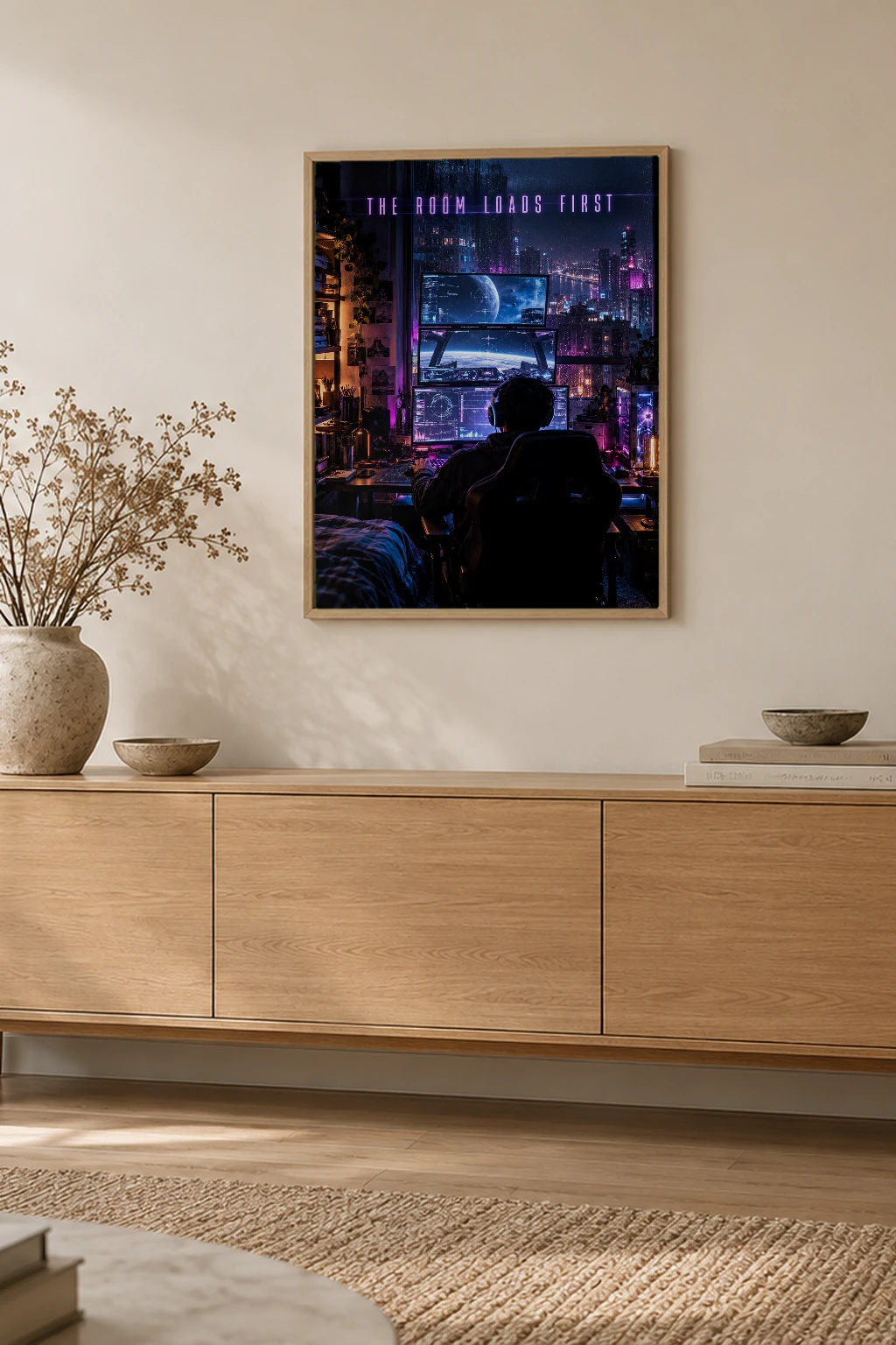 "The Room Loads First" Premium Wooden Framed Poster