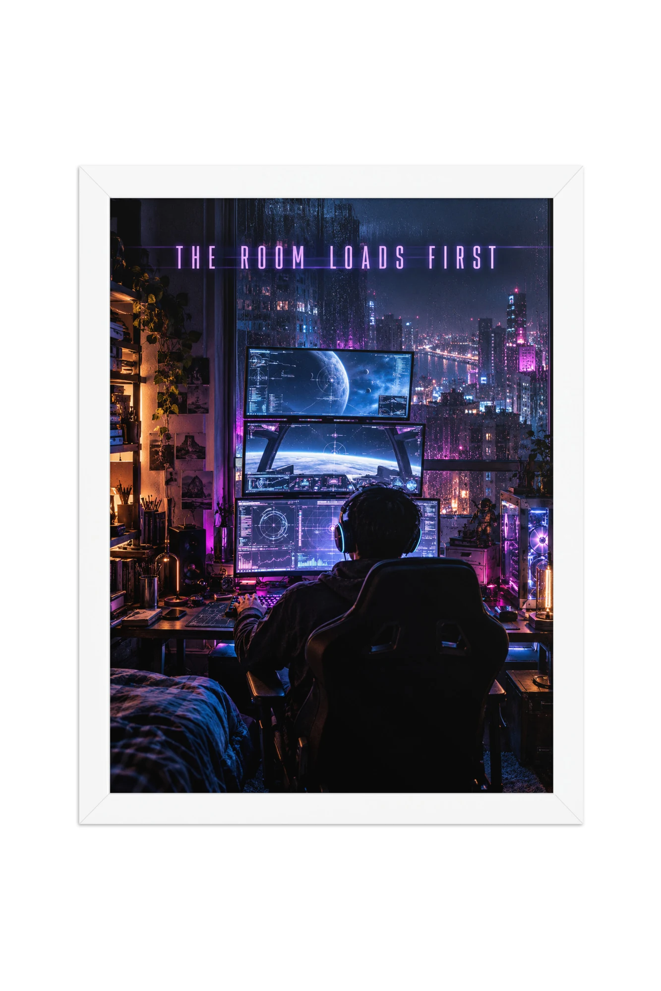 "The Room Loads First" Premium Wooden Framed Poster