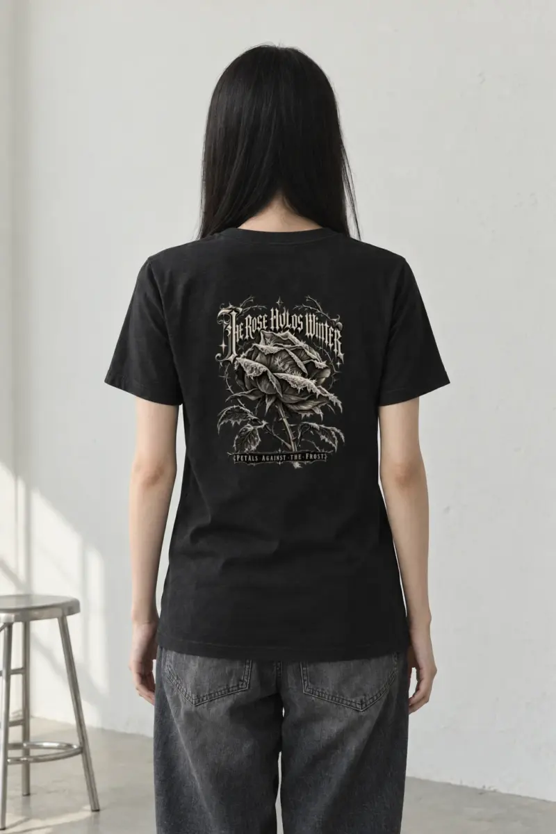 "The Rose Holds Winter Petals" Heavyweight Unisex Crewneck T-shirt