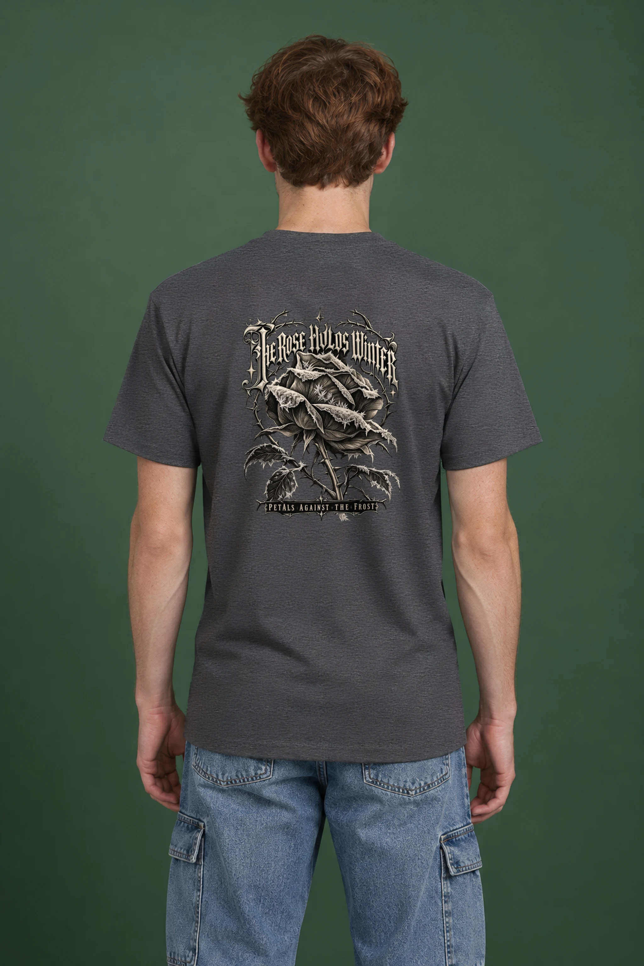 "The Rose Holds Winter Petals" Heavyweight Unisex Crewneck T-shirt