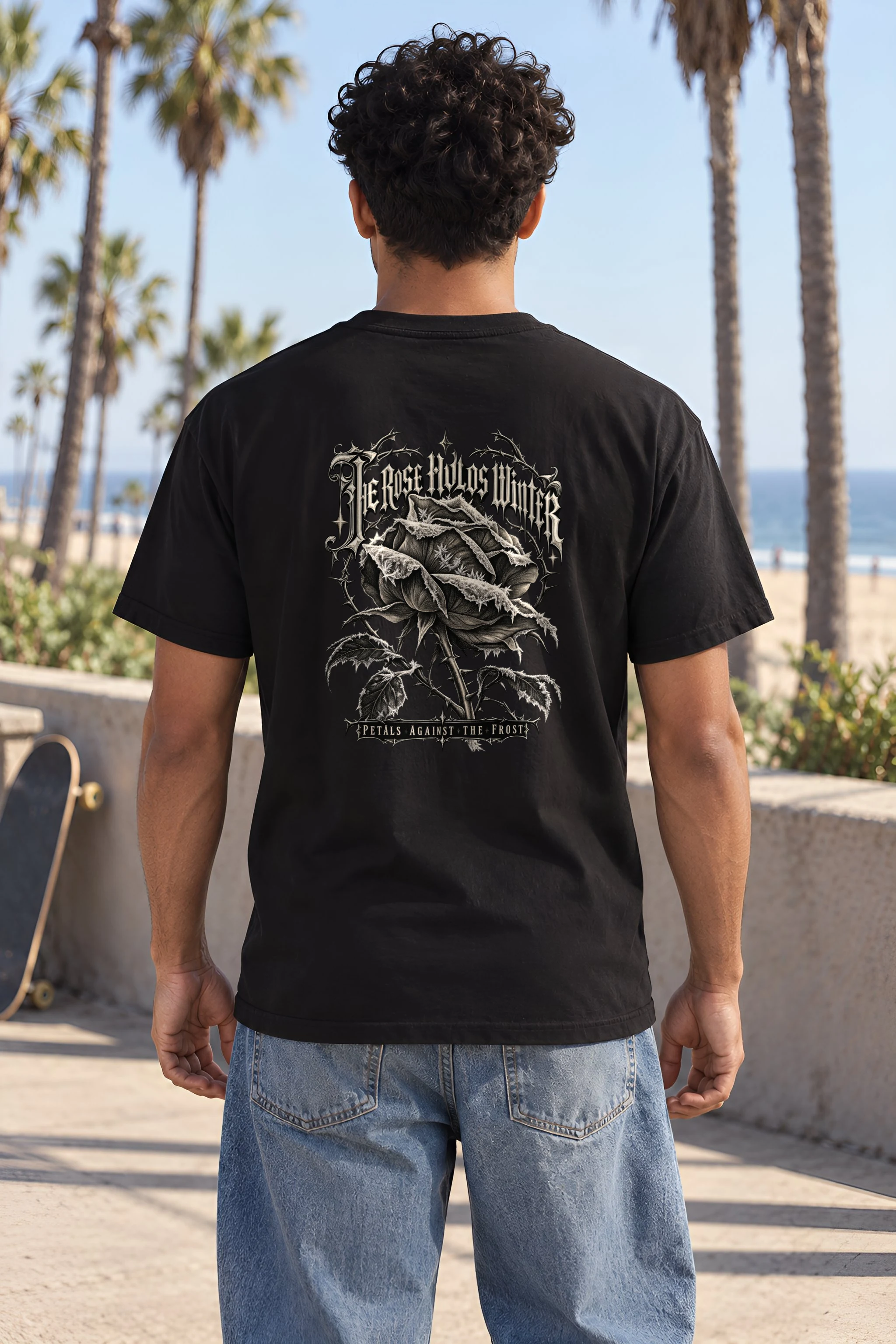 "The Rose Holds Winter Petals" Heavyweight Unisex Crewneck T-shirt