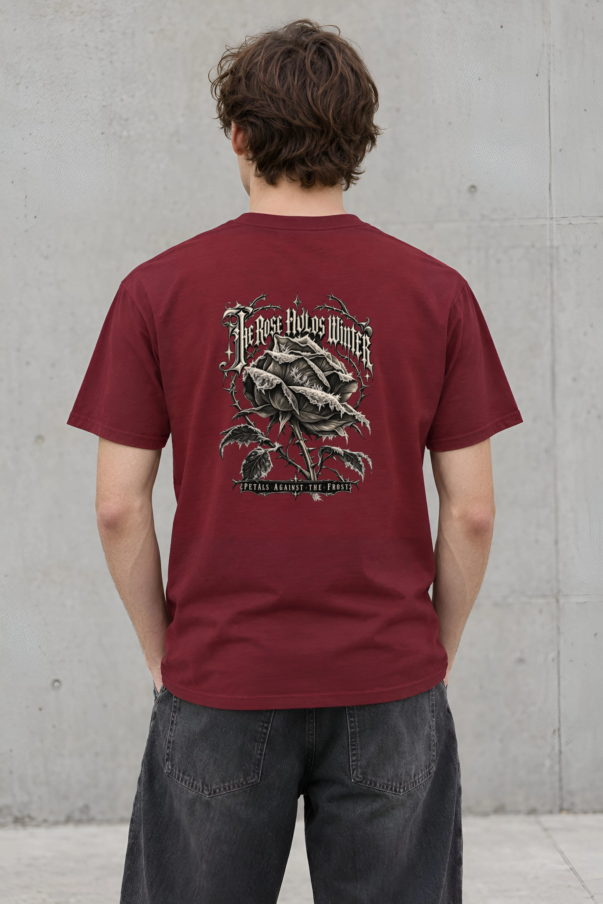 "The Rose Holds Winter Petals" Heavyweight Unisex Crewneck T-shirt