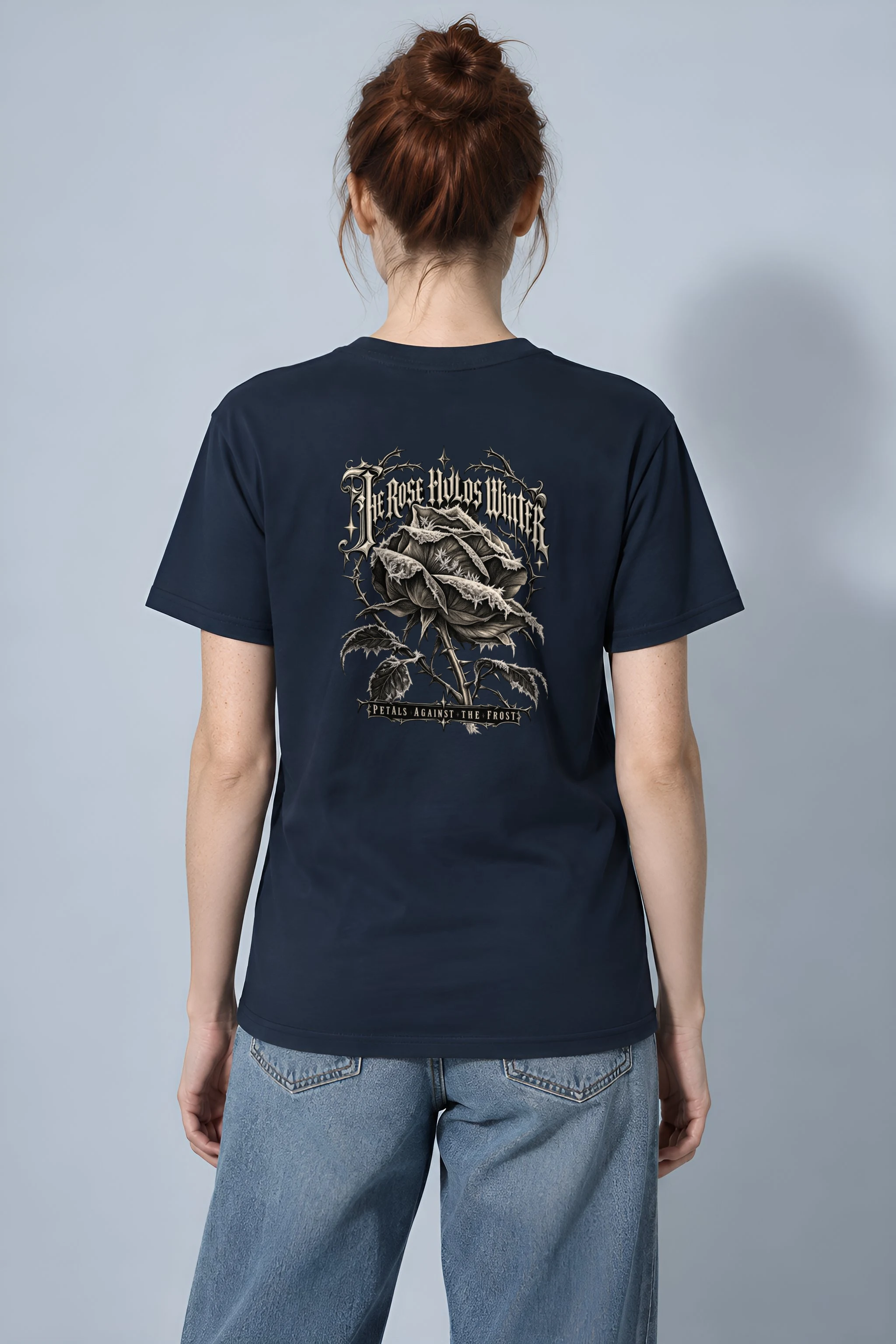"The Rose Holds Winter Petals" Heavyweight Unisex Crewneck T-shirt