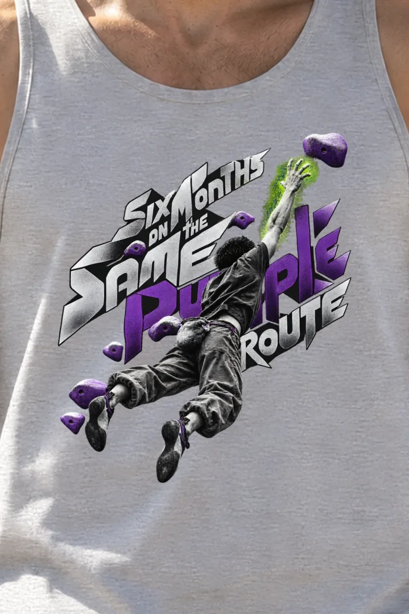 "The Same Purple Route" Unisex Jersey Tank - the graphic up close