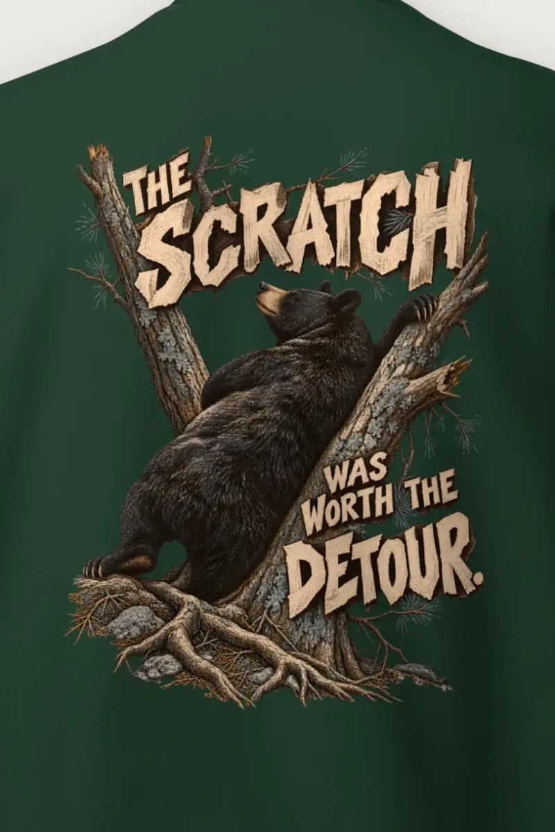 "The Scratch Was Worth the Detour" Heavy Blend Unisex Crewneck Sweatshirt - the graphic up close