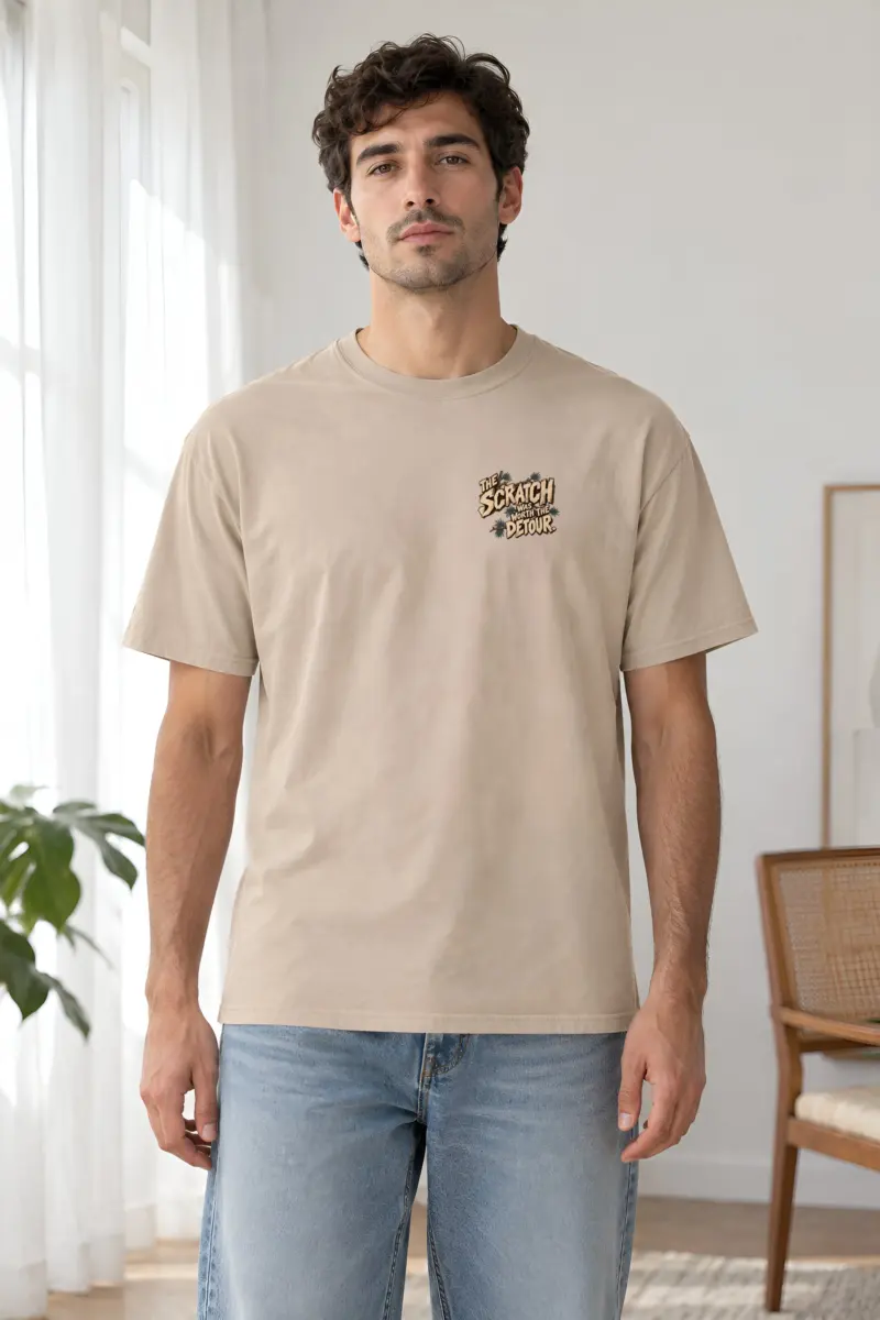 "The Scratch Was Worth the Detour" Heavyweight Unisex Crewneck T-shirt