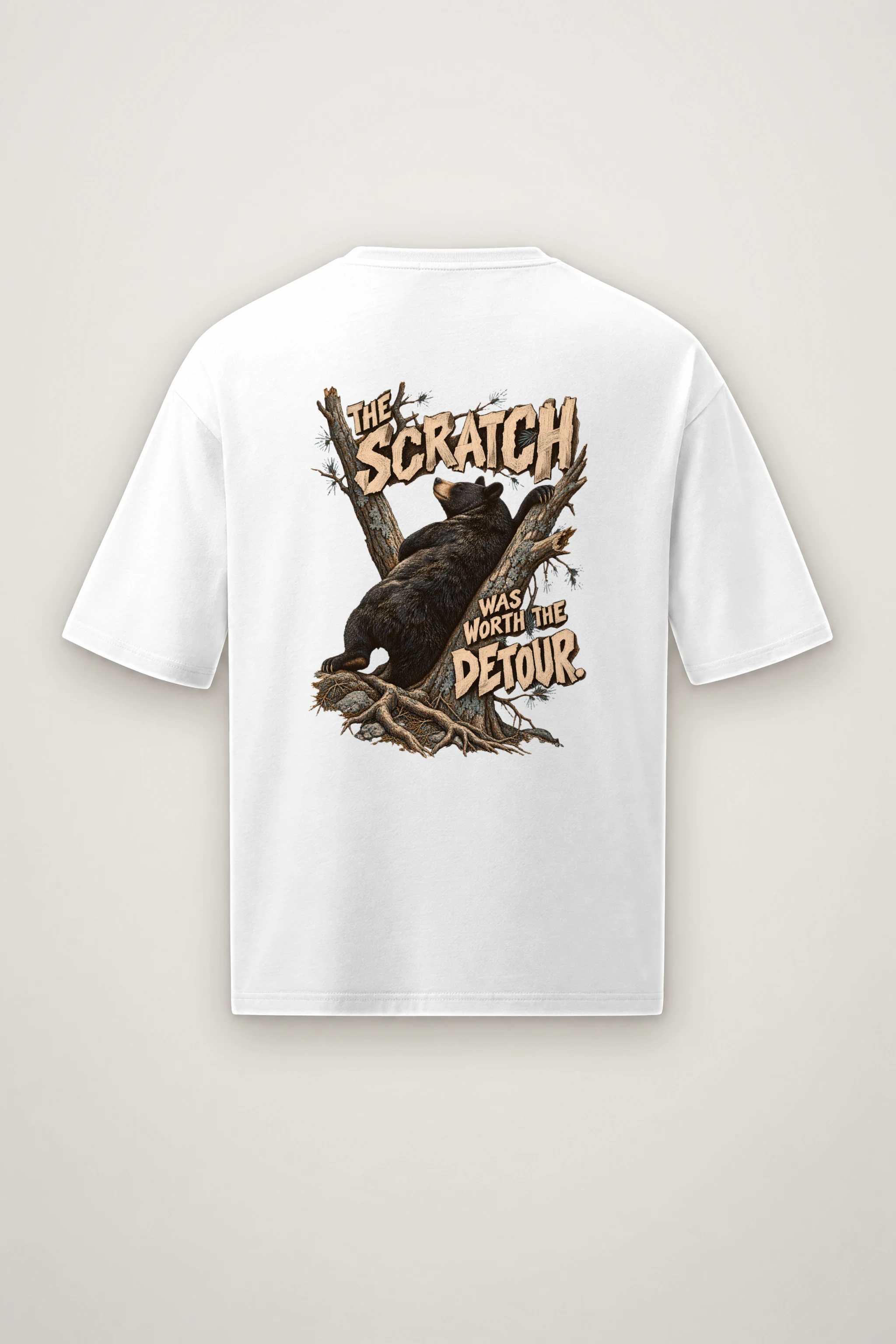 "The Scratch Was Worth the Detour" Men's Oversized Heavyweight Crewneck T-Shirt