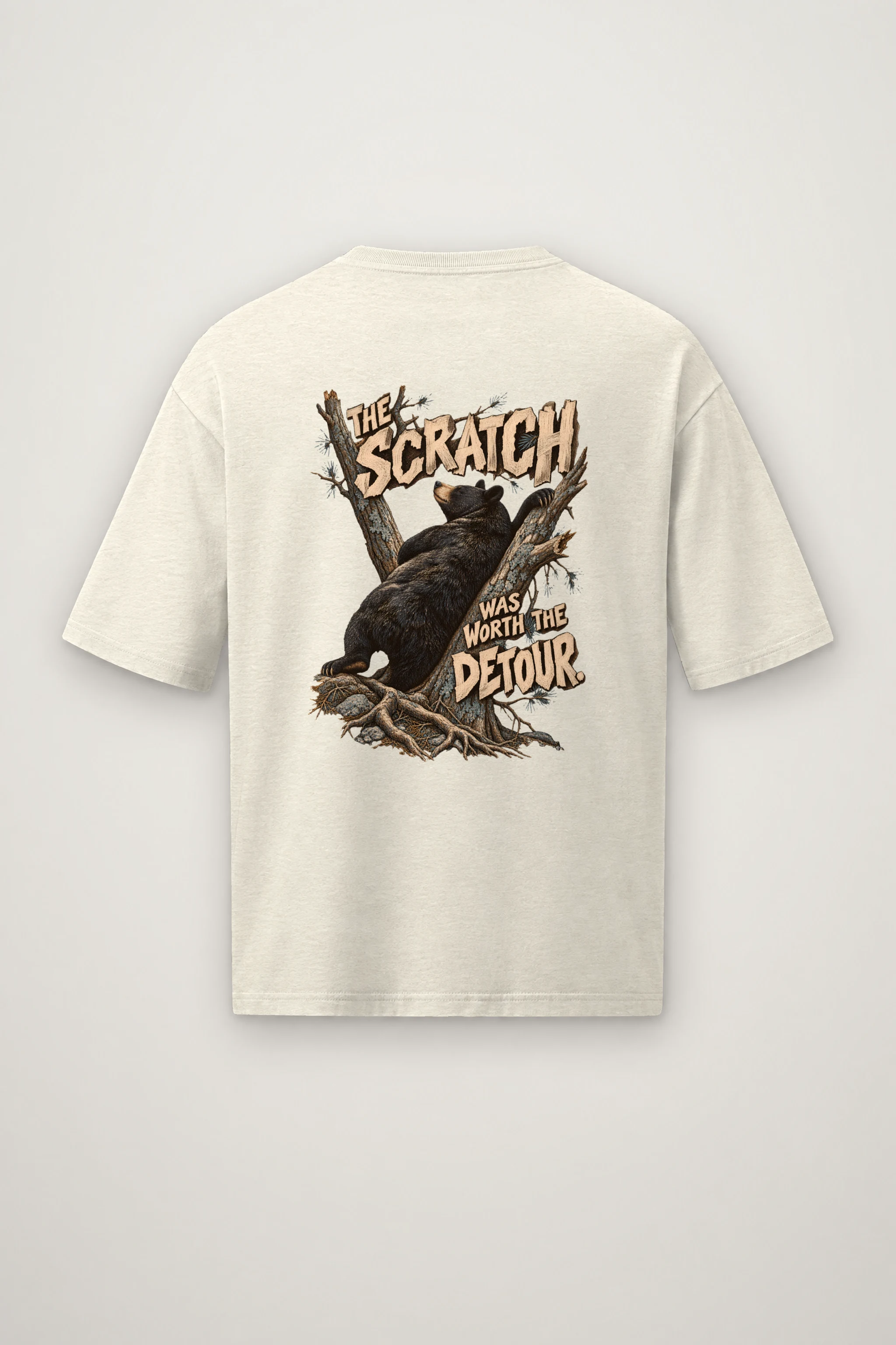 "The Scratch Was Worth the Detour" Men's Oversized Heavyweight Crewneck T-Shirt