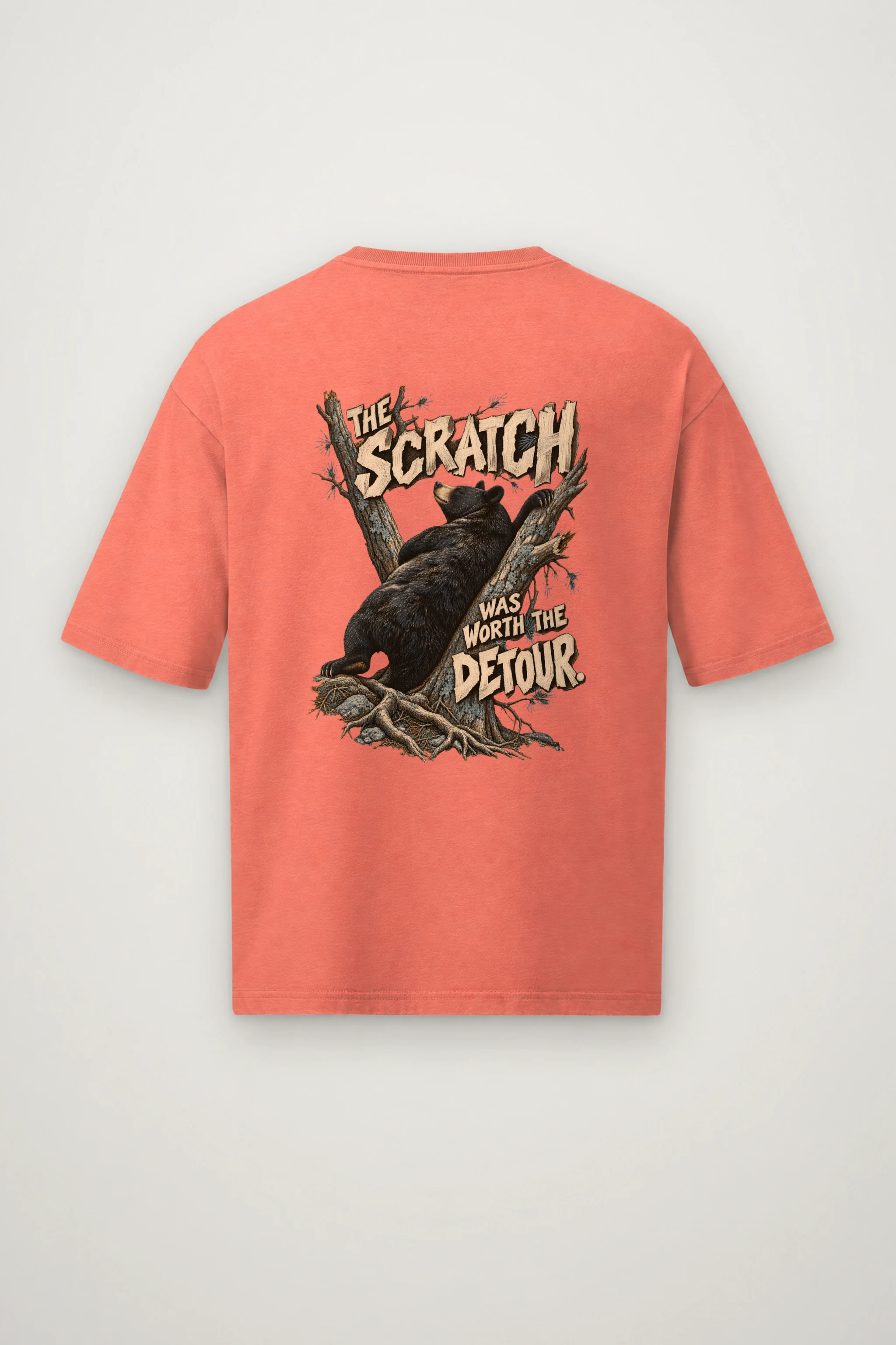 "The Scratch Was Worth the Detour" Men's Oversized Heavyweight Crewneck T-Shirt