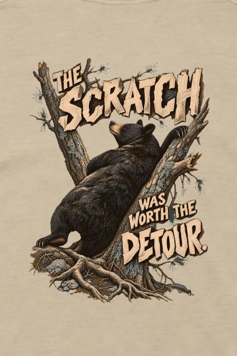 "The Scratch Was Worth The Detour" Unisex Longsleeve T-shirt - the graphic up close