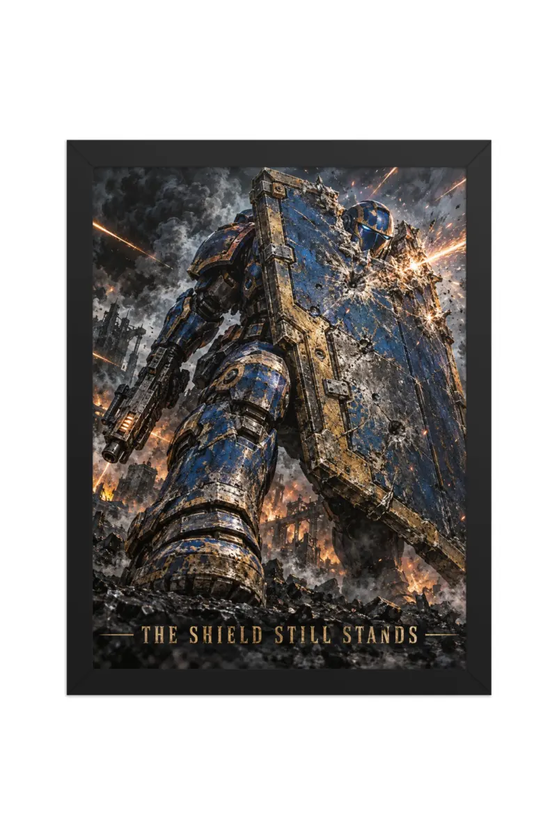 “The Shield Still Stands” Premium Wooden Framed Poster