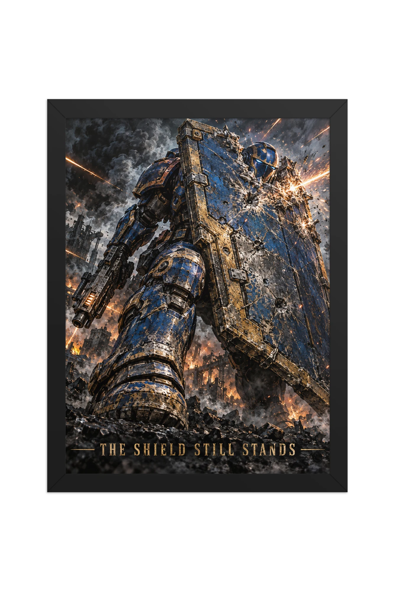 "The Shield Still Stands" Premium Wooden Framed Poster