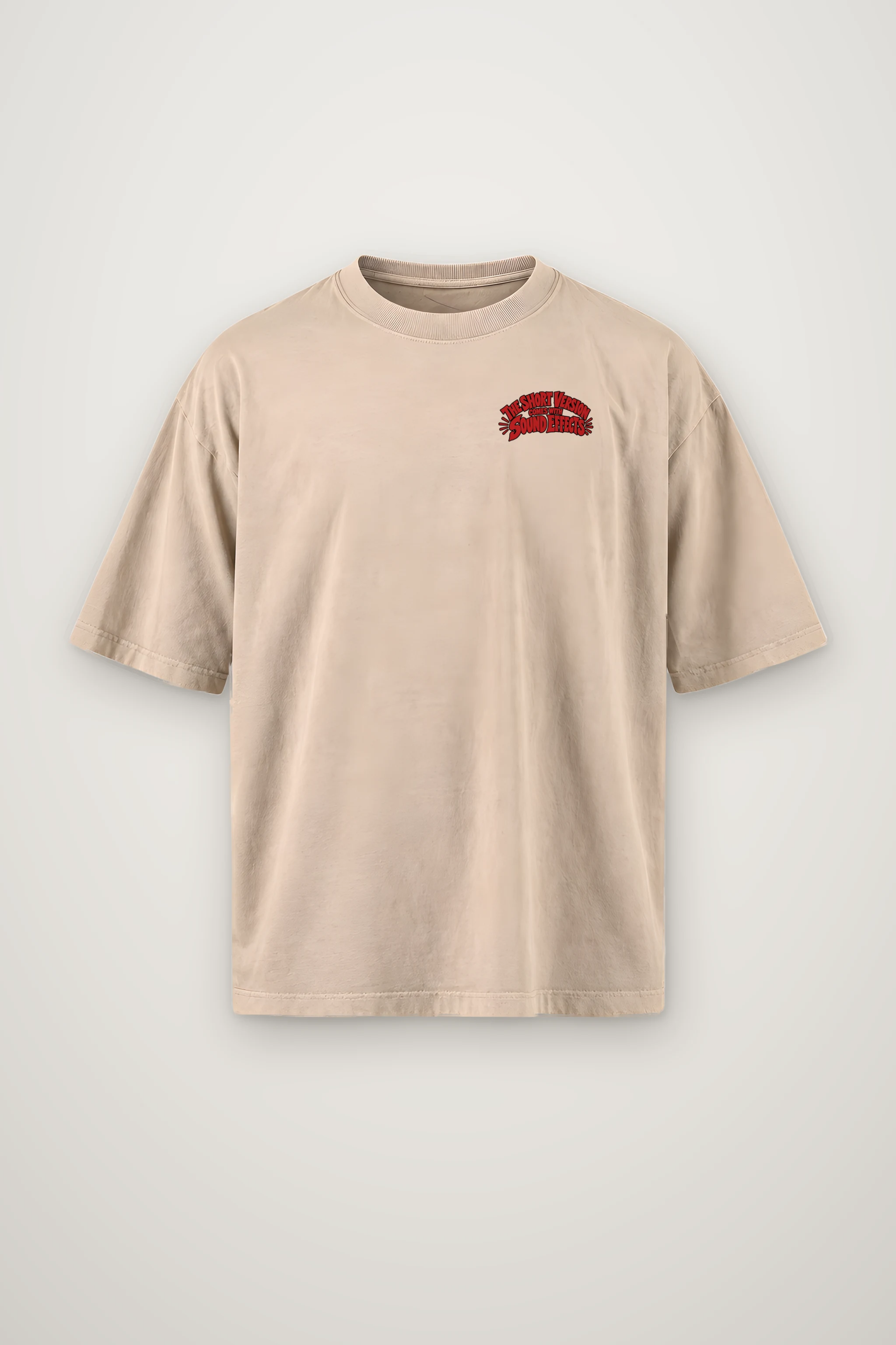 "The Short Version Comes With Sound Effects" Men's Oversized Heavyweight Crewneck T-Shirt