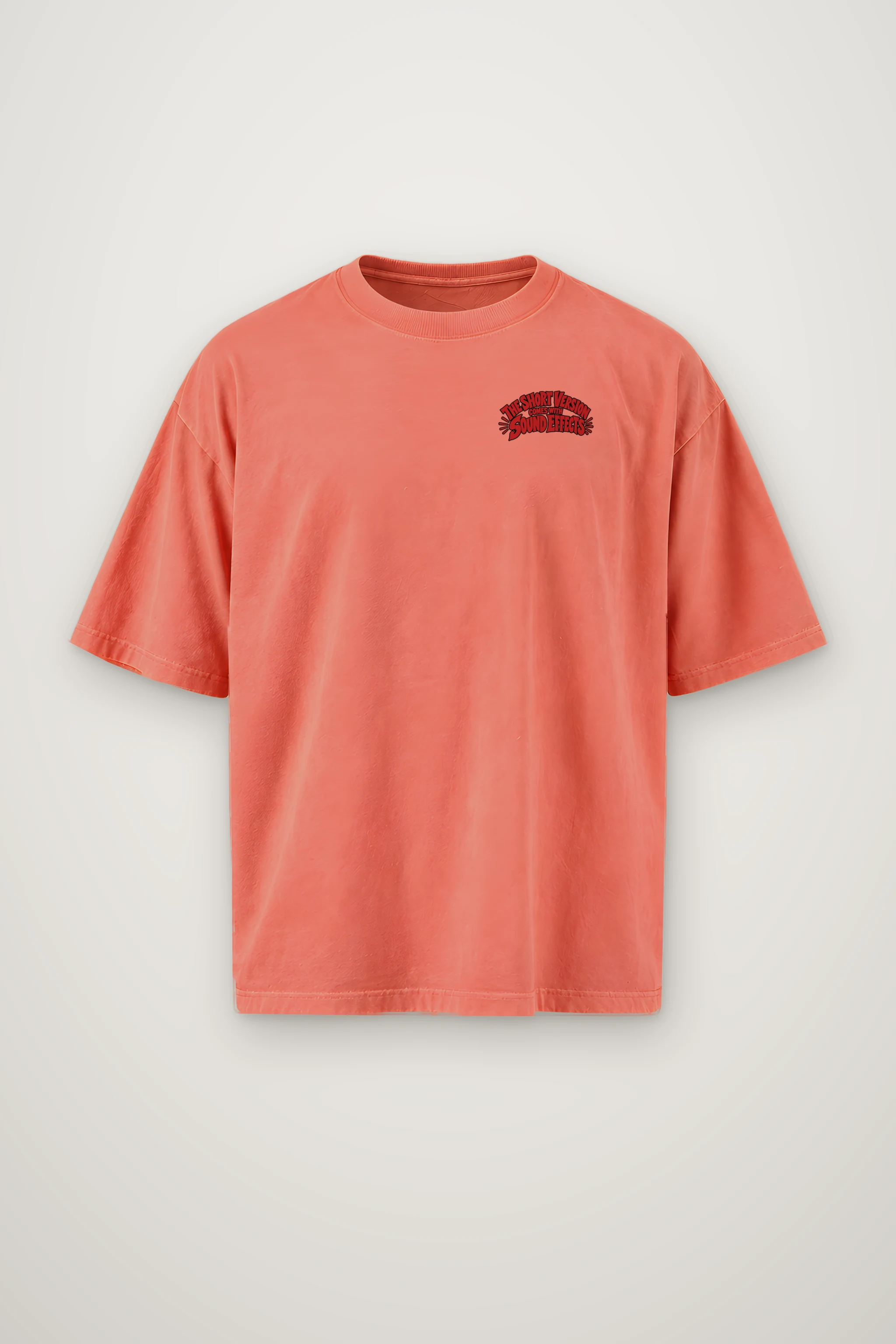 "The Short Version Comes With Sound Effects" Men's Oversized Heavyweight Crewneck T-Shirt