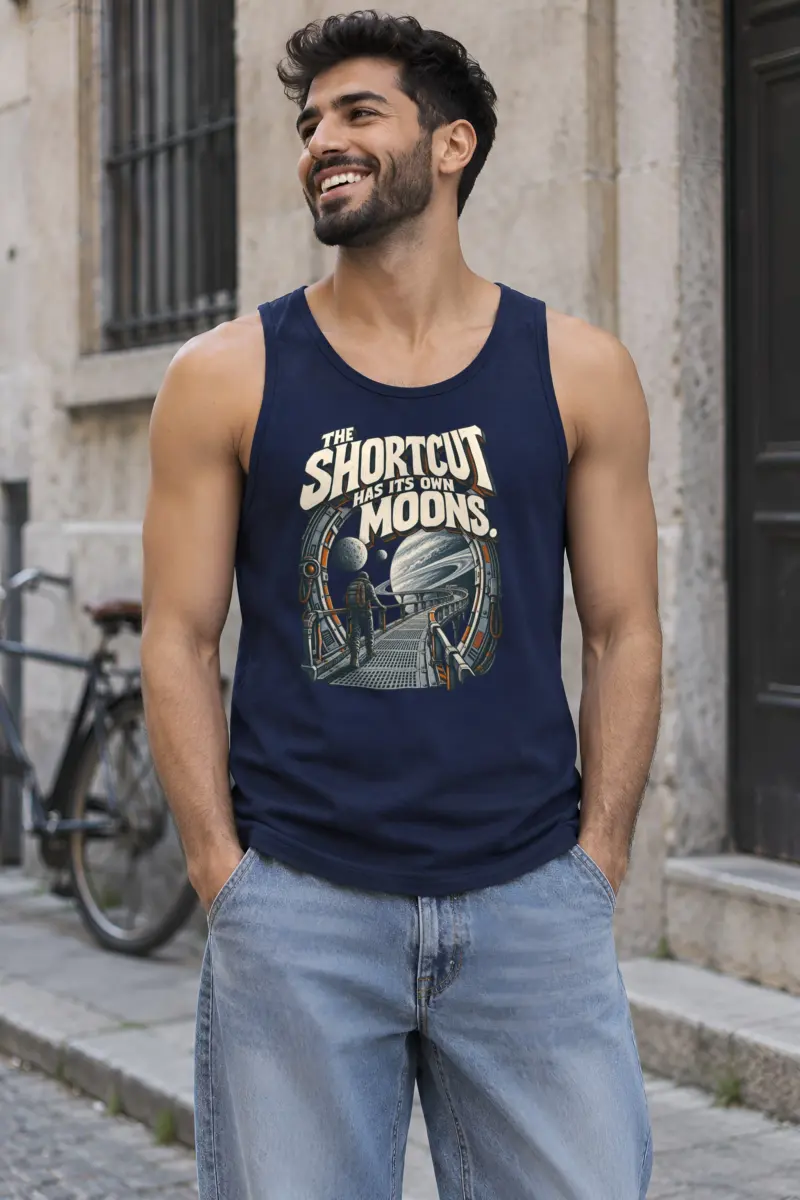 "The Shortcut Has Its Own Moons" Unisex Jersey Tank