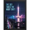 "The Sky Takes the Night Shift" Premium Wooden Framed Poster