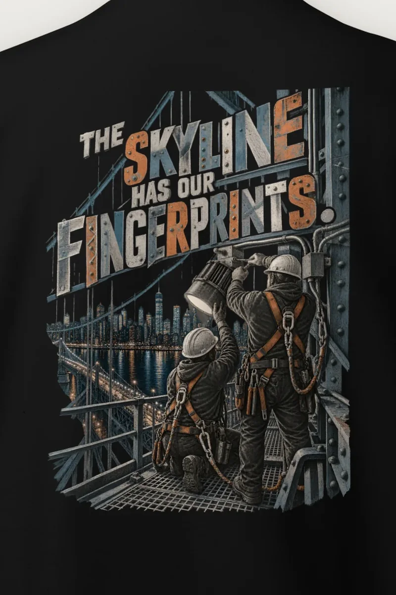 "The Skyline Has Our Fingerprints" Heavy Blend Unisex Crewneck Sweatshirt - the graphic up close