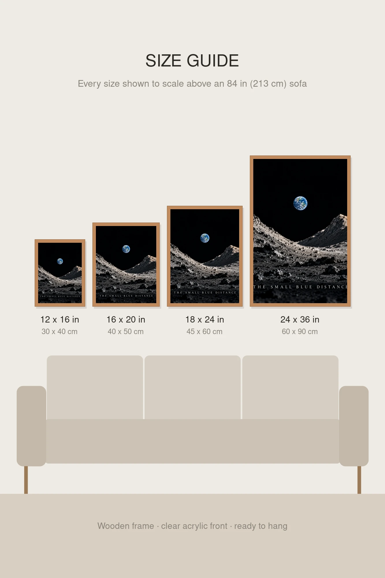 "The Small Blue Distance" Premium Wooden Framed Poster