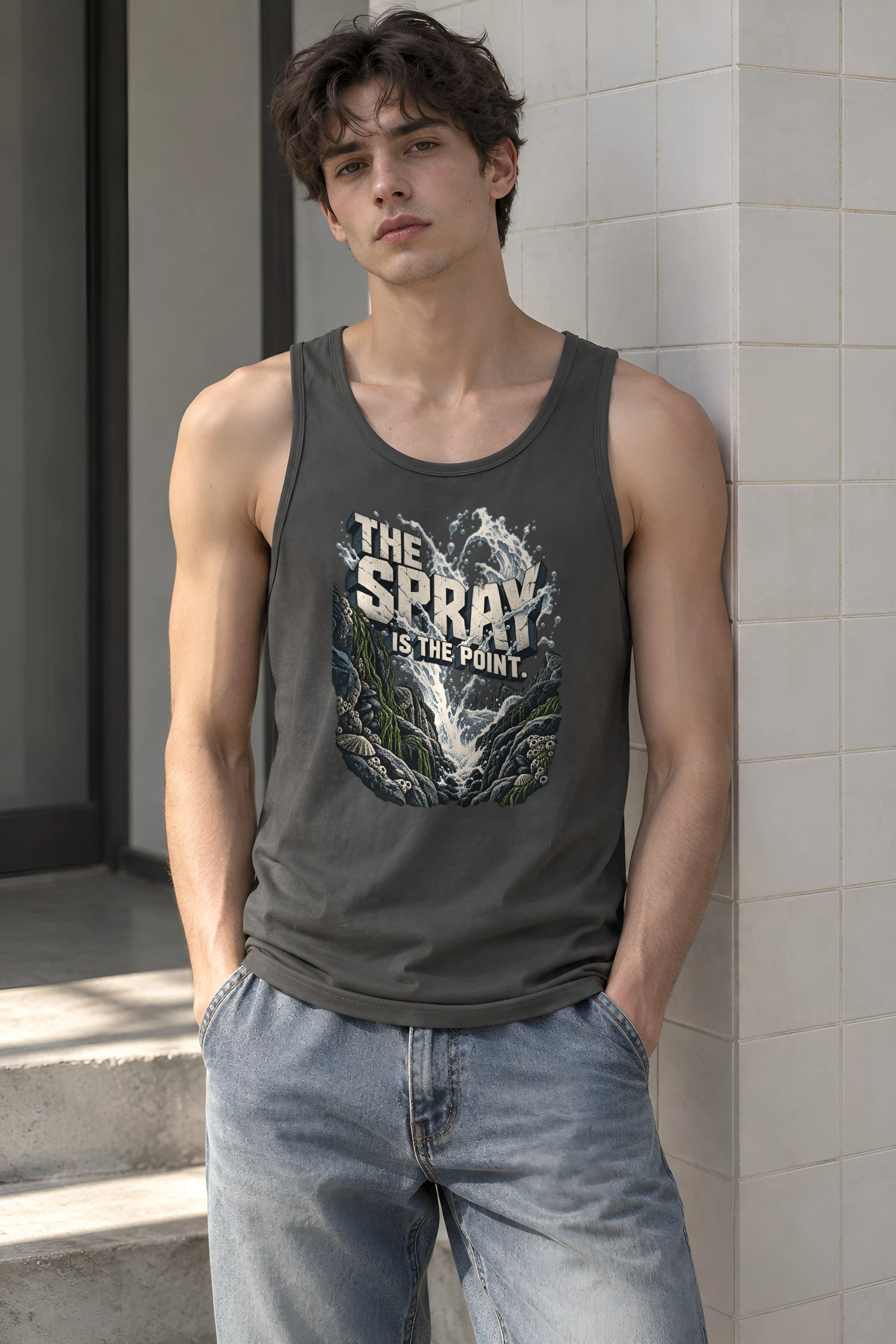 "The Spray Is the Point" Unisex Jersey Tank