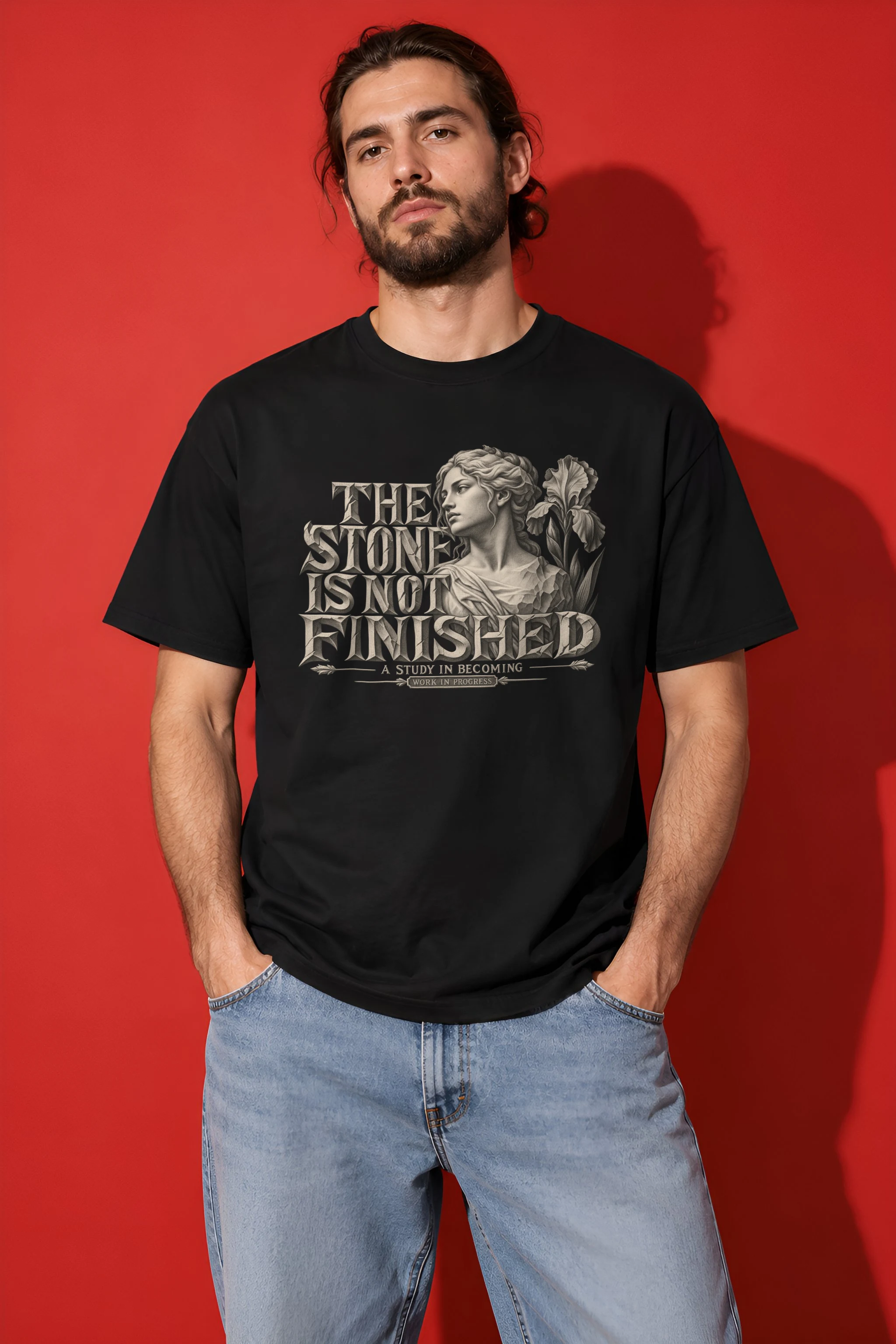 "THE STONE IS NOT FINISHED" Heavyweight Unisex Crewneck T-shirt