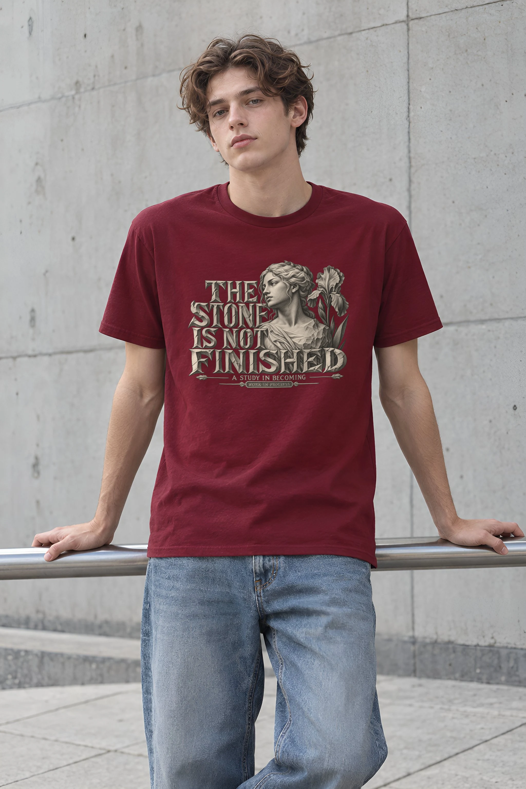 "THE STONE IS NOT FINISHED" Heavyweight Unisex Crewneck T-shirt