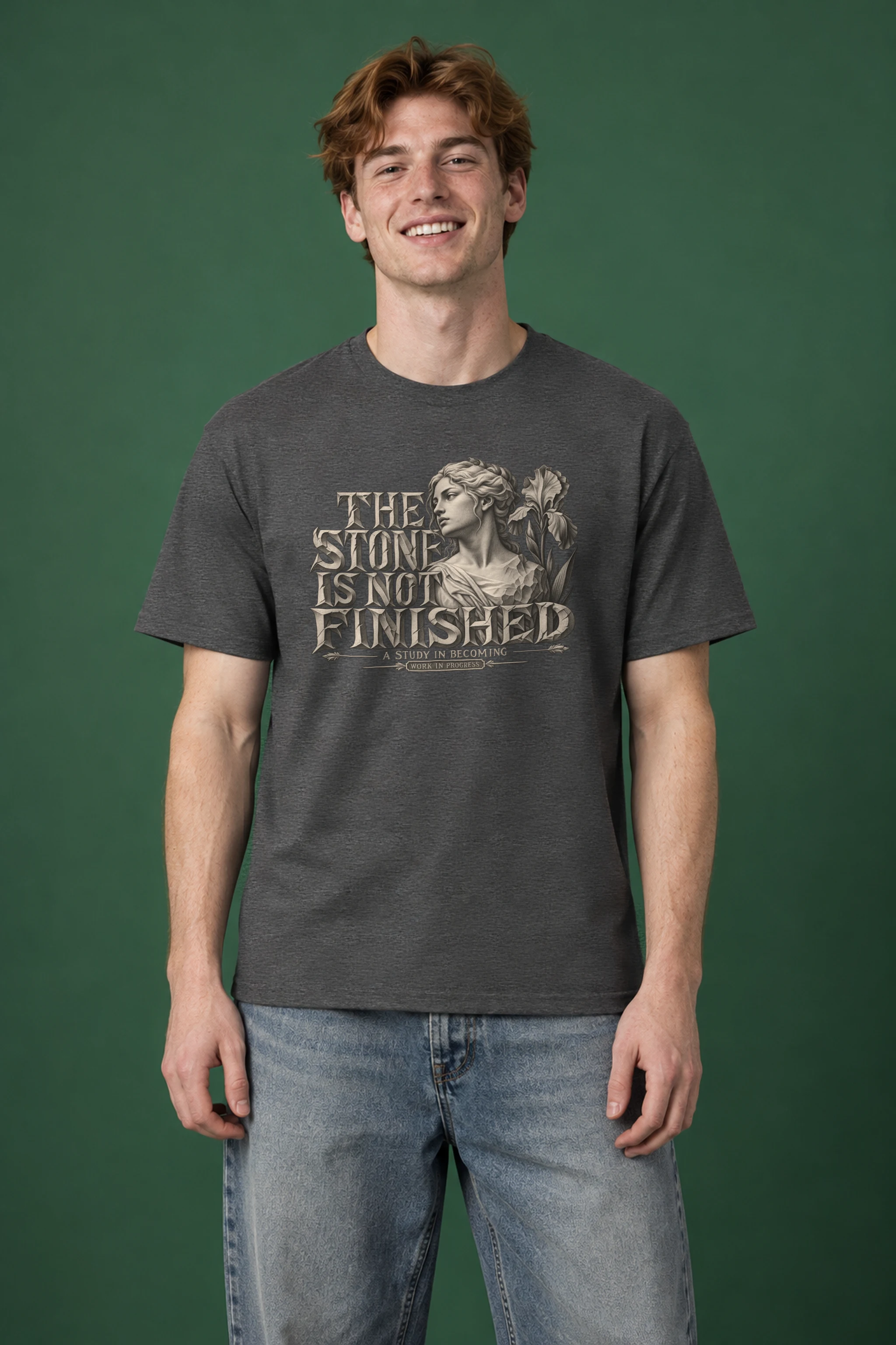 "THE STONE IS NOT FINISHED" Heavyweight Unisex Crewneck T-shirt