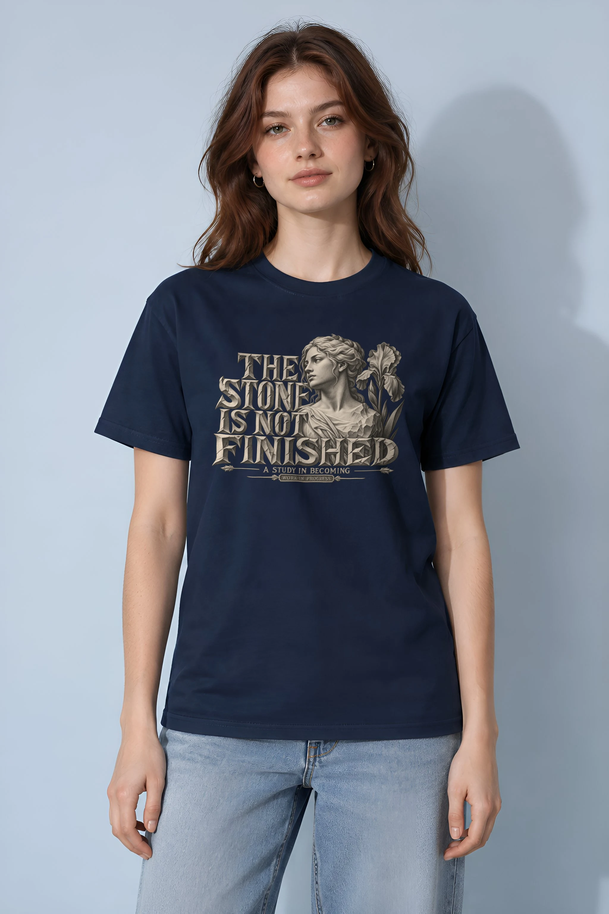 "THE STONE IS NOT FINISHED" Heavyweight Unisex Crewneck T-shirt