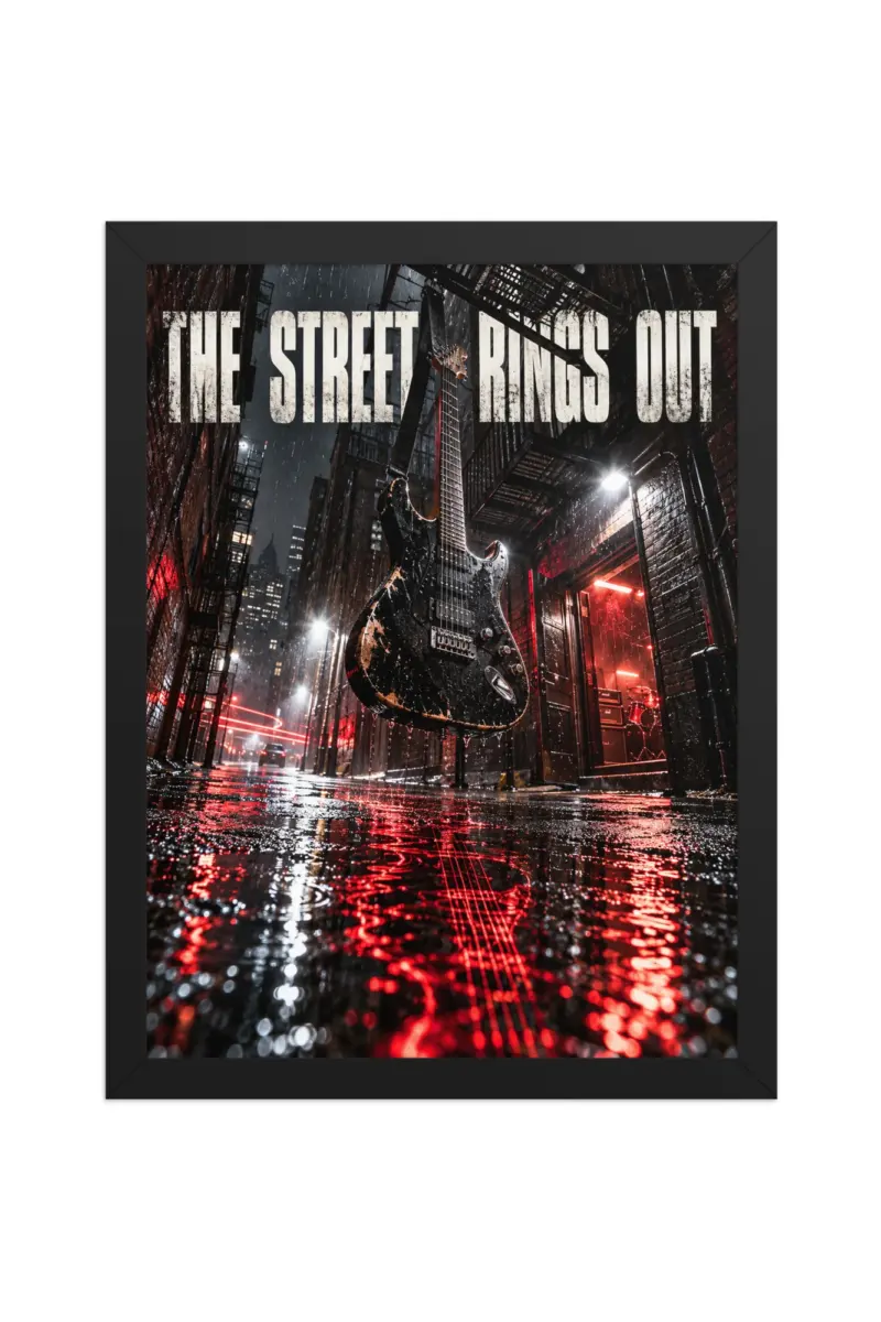 “The Street Rings Out” Premium Wooden Framed Poster