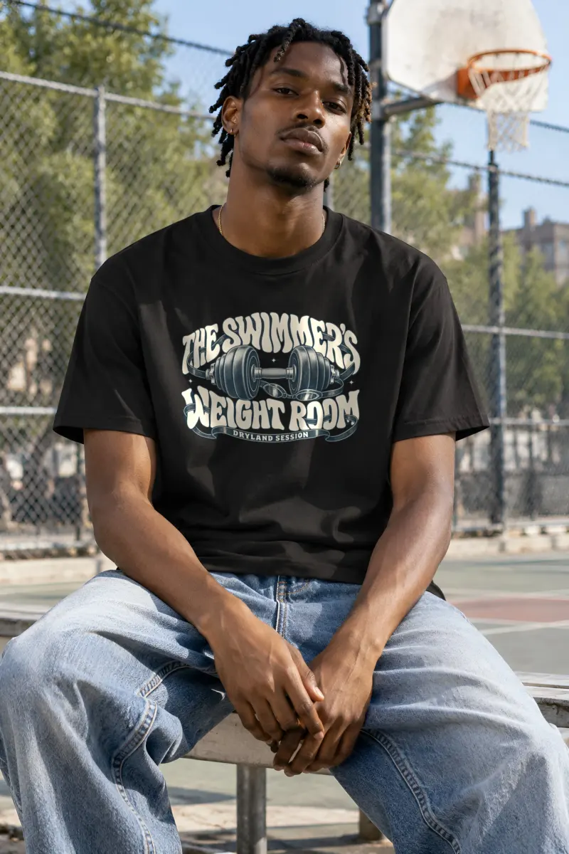 "The Swimmer’s Weight Room" Heavyweight Unisex Crewneck T-shirt