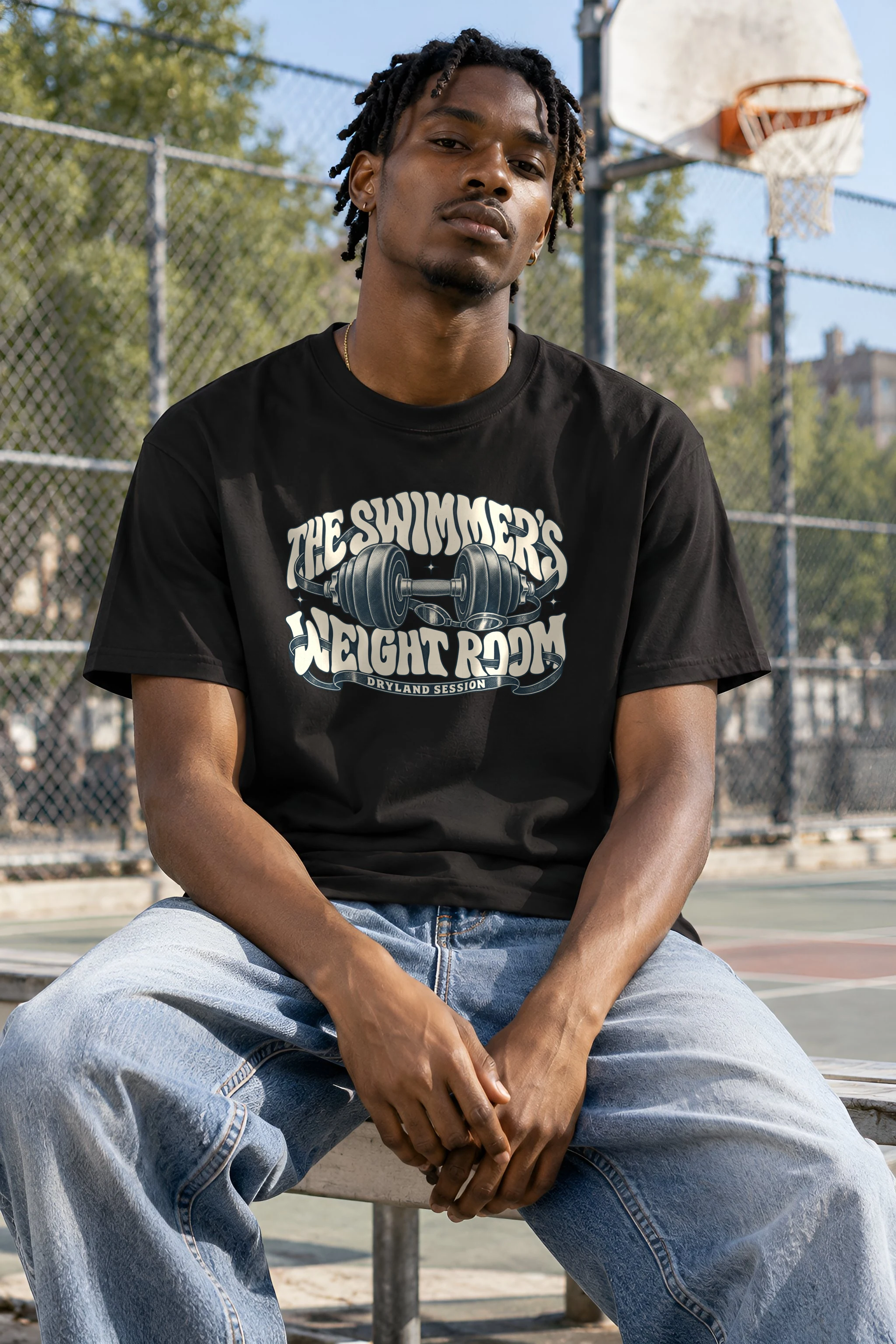 "The Swimmer’s Weight Room" Heavyweight Unisex Crewneck T-shirt