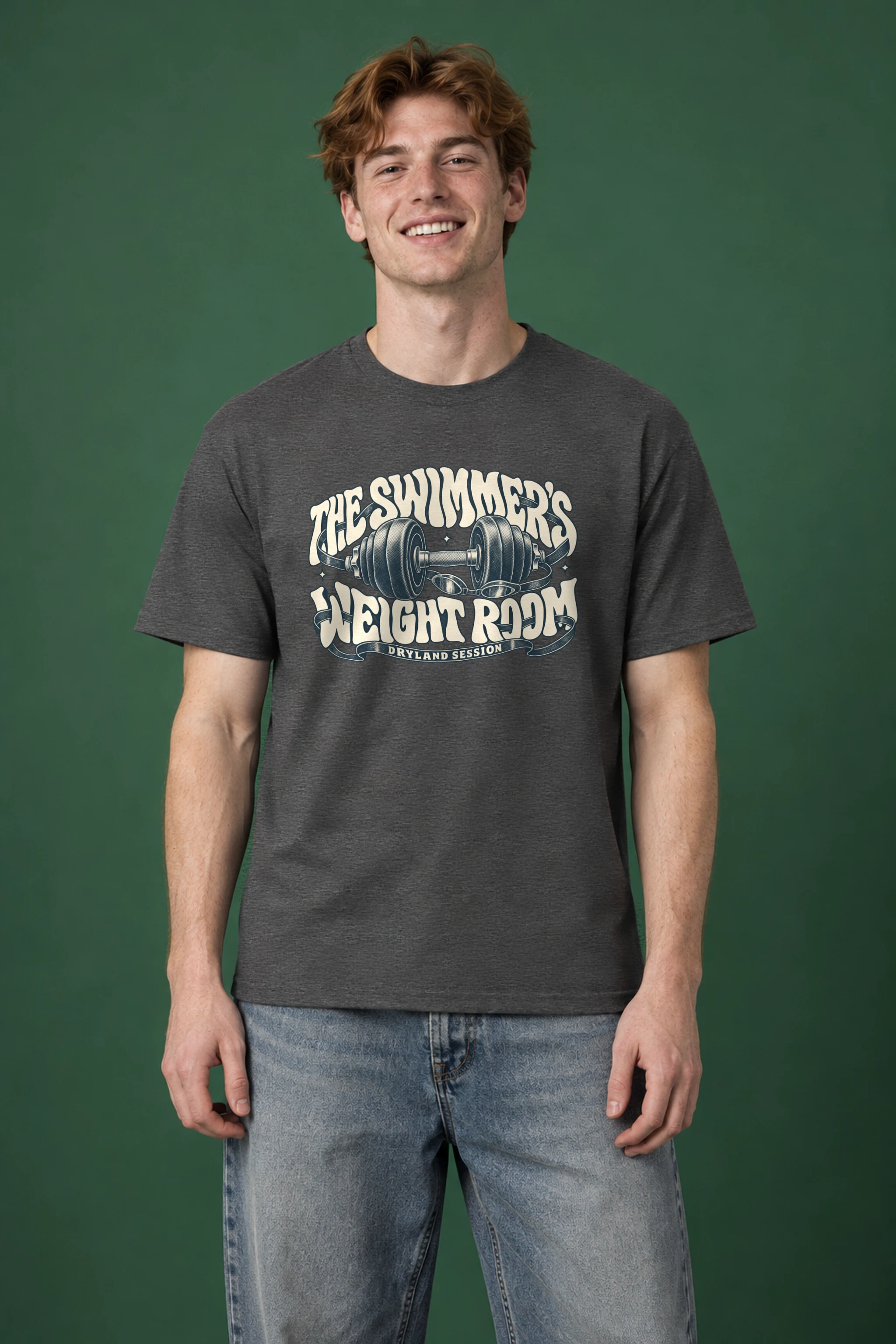 "The Swimmer’s Weight Room" Heavyweight Unisex Crewneck T-shirt