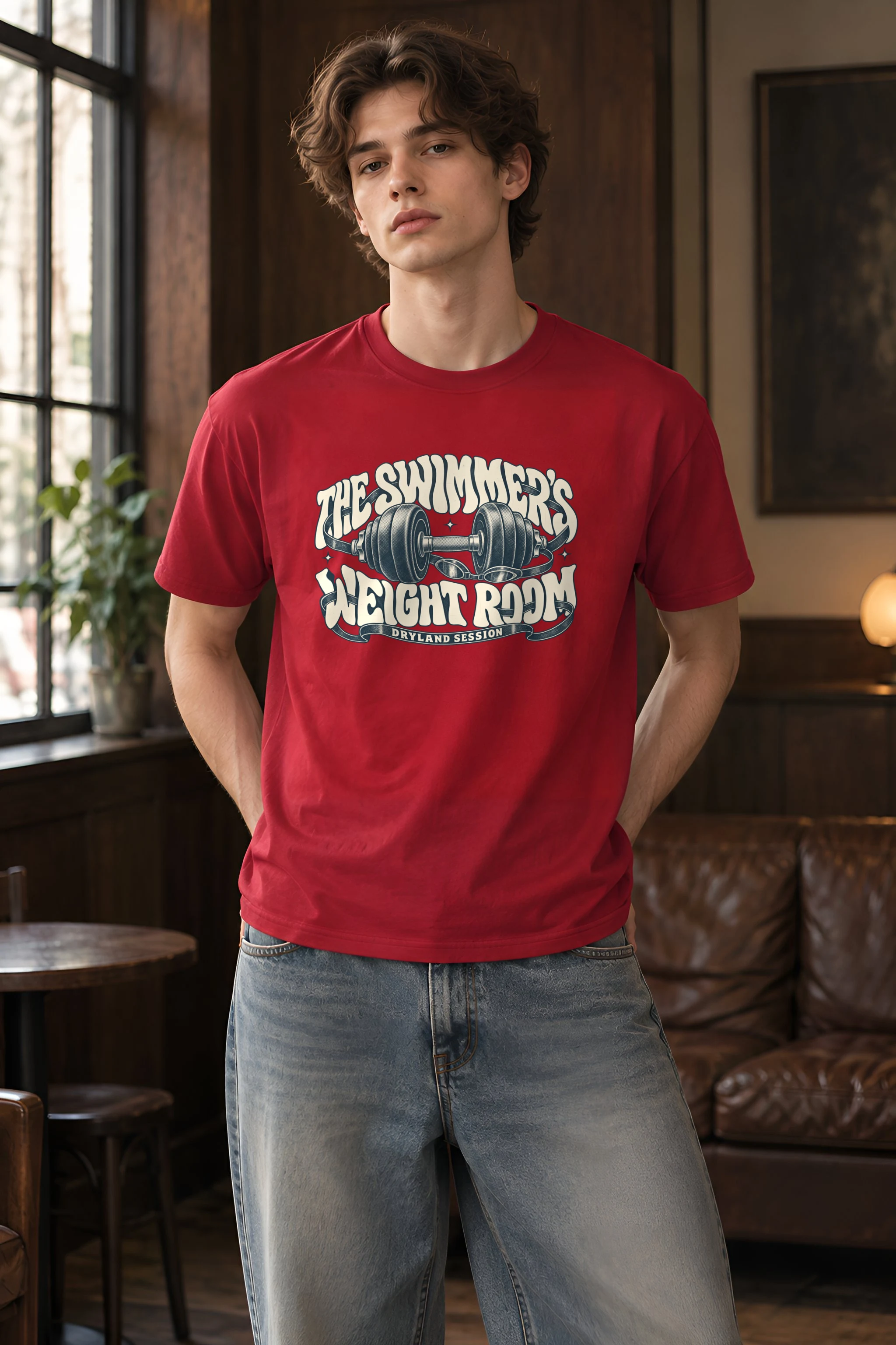 "The Swimmer’s Weight Room" Heavyweight Unisex Crewneck T-shirt