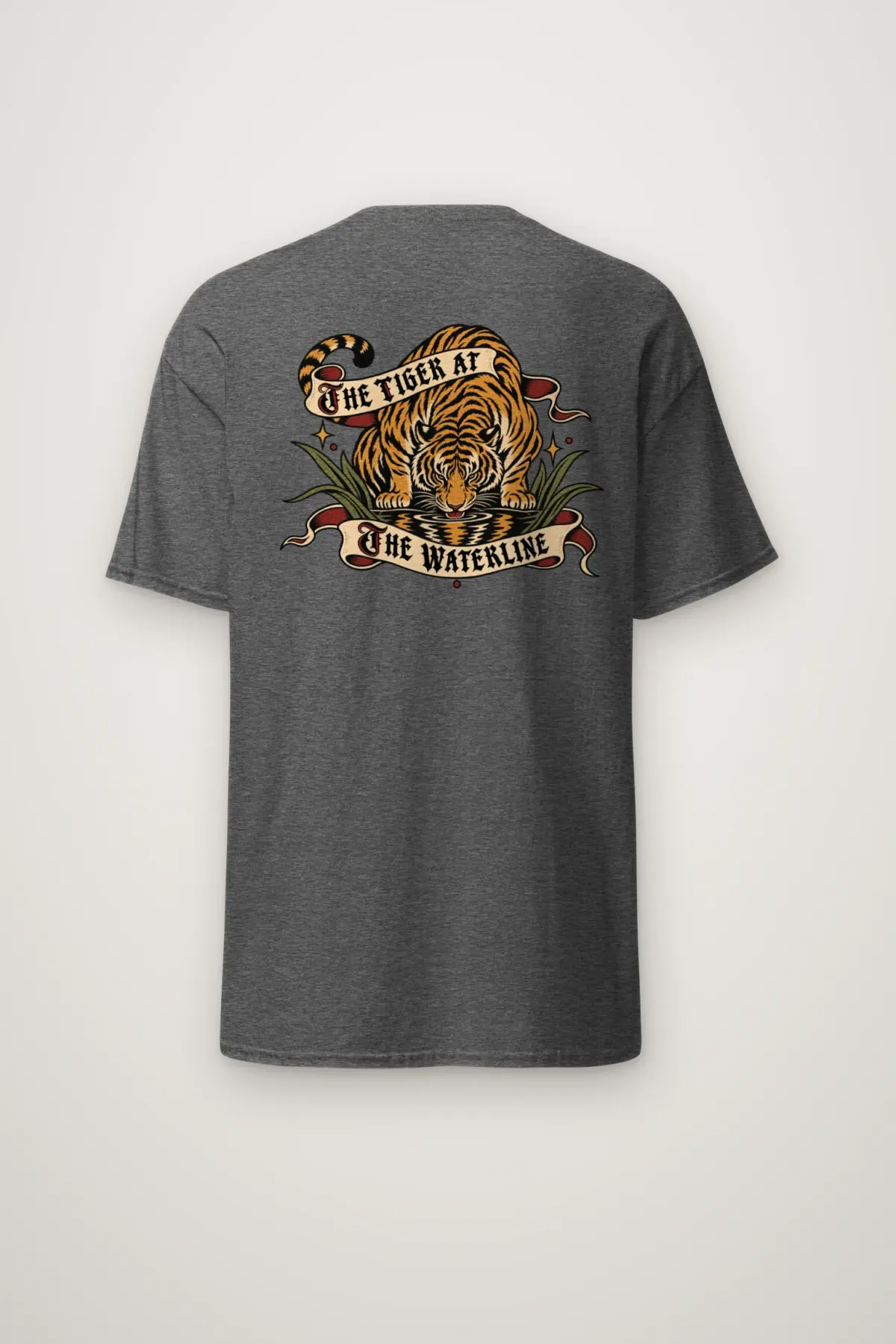 "THE TIGER AT THE WATERLINE" Heavyweight Unisex Crewneck T-shirt