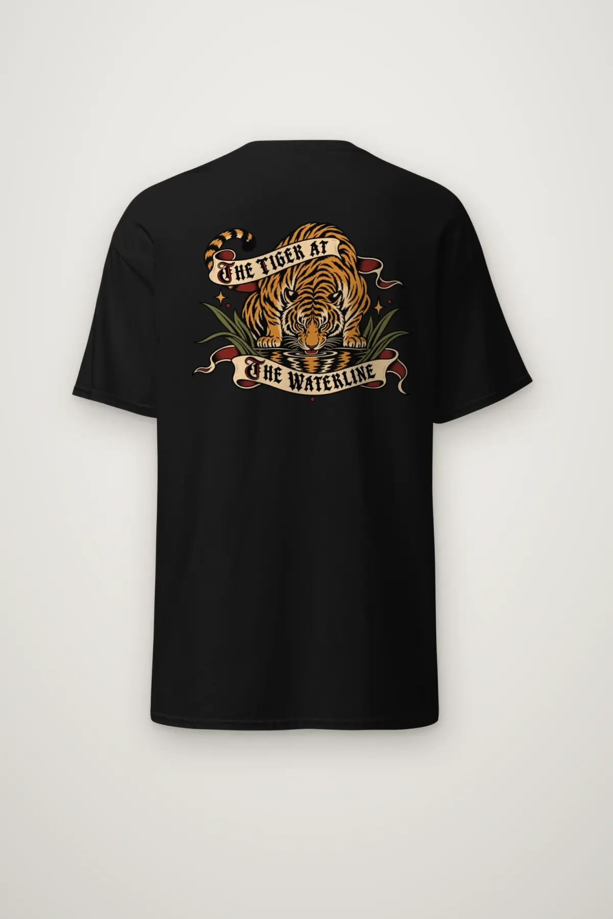 "THE TIGER AT THE WATERLINE" Heavyweight Unisex Crewneck T-shirt